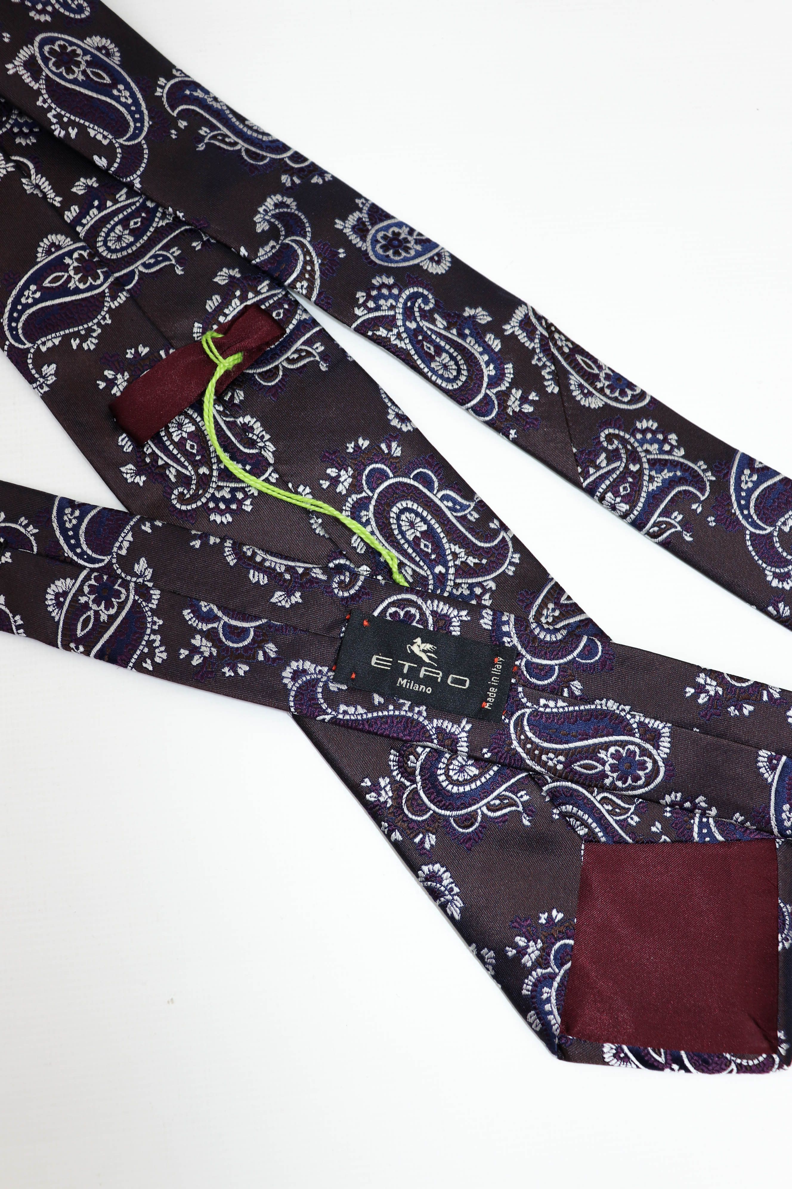 Etro ETRO Milano Brown Purple Embro Paisley Pattern Silk Tie Size ONE SIZE - 4 Thumbnail