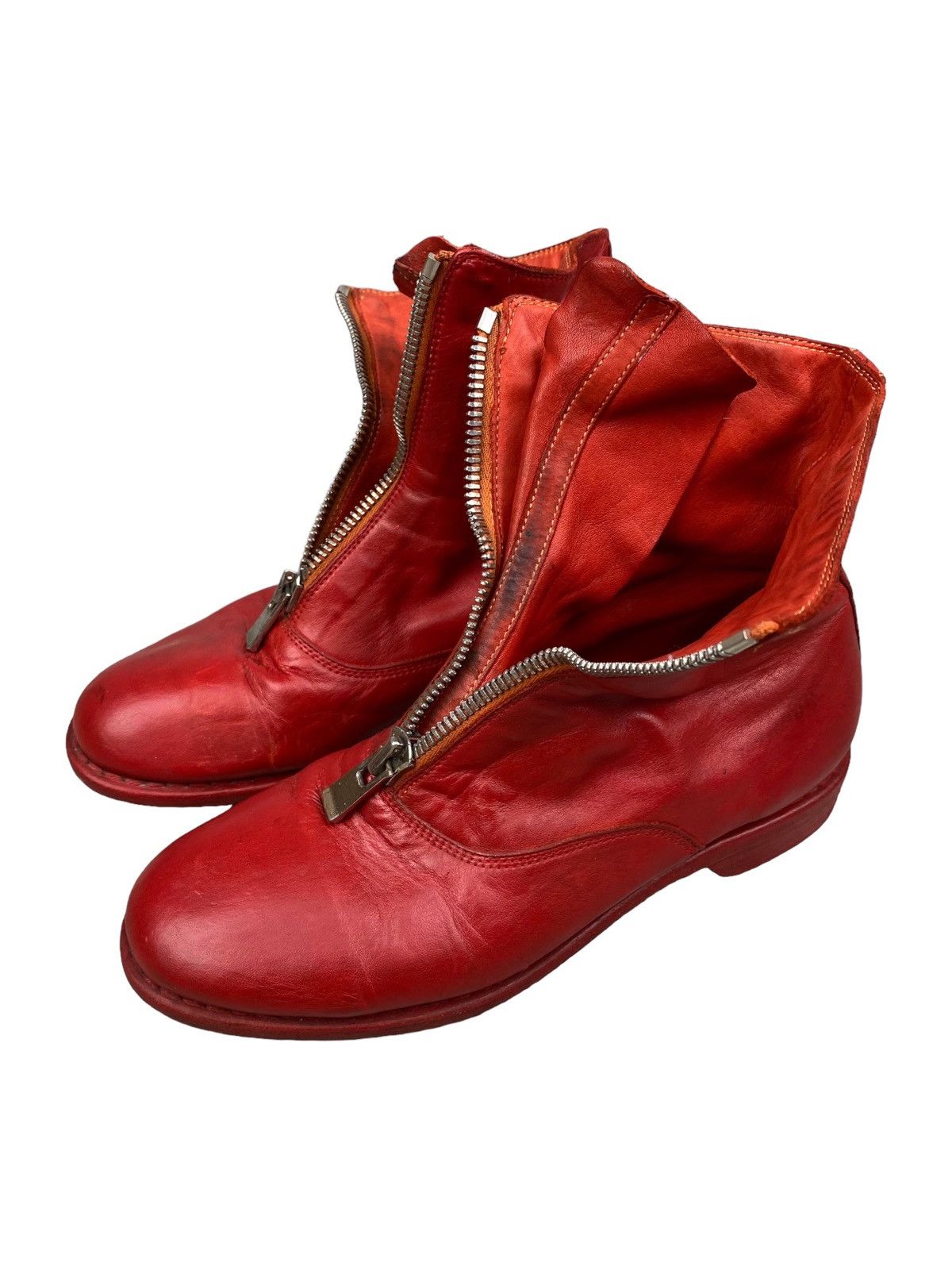 image of Guidi 210 Front Zip Red Boots, Men's (Size 5)