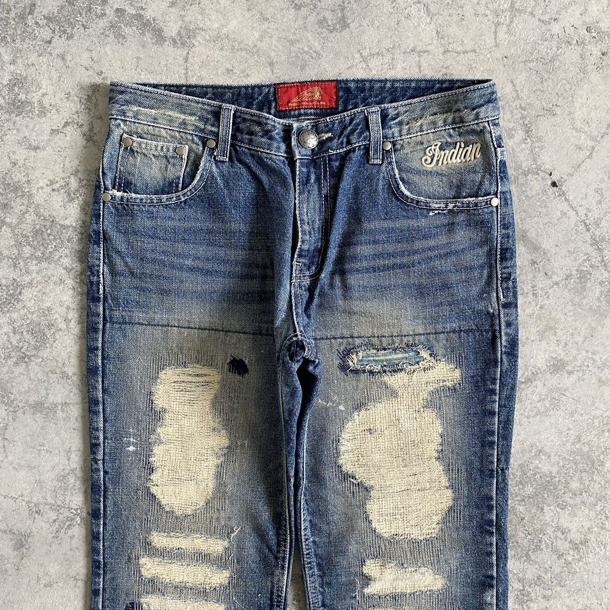 Indian Motorcycle Vintage Indian Motorcycle Distressed Denim Size US 32 / EU 48 - 5 Thumbnail