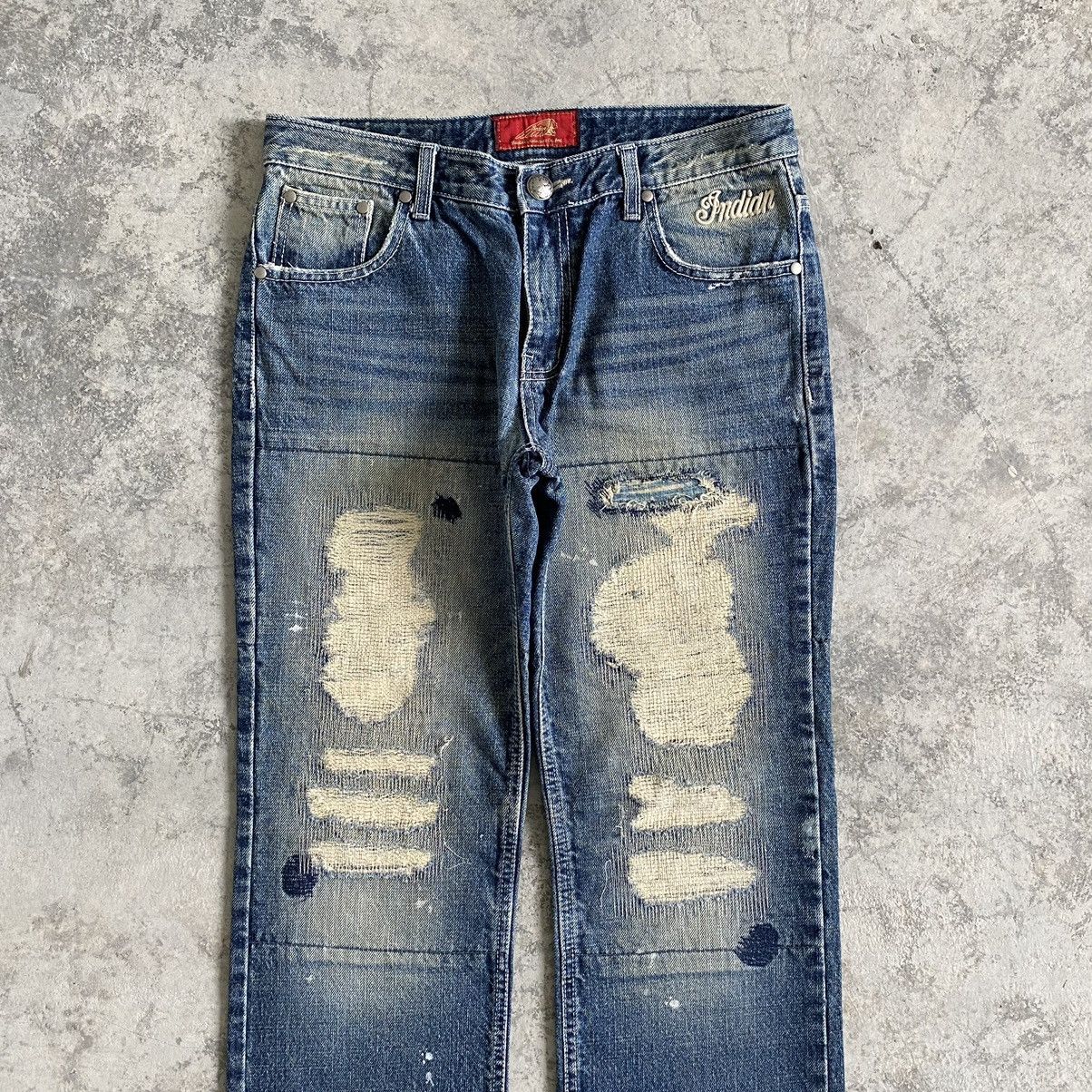 Indian Motorcycle Vintage Indian Motorcycle Distressed Denim Size US 32 / EU 48 - 3 Thumbnail