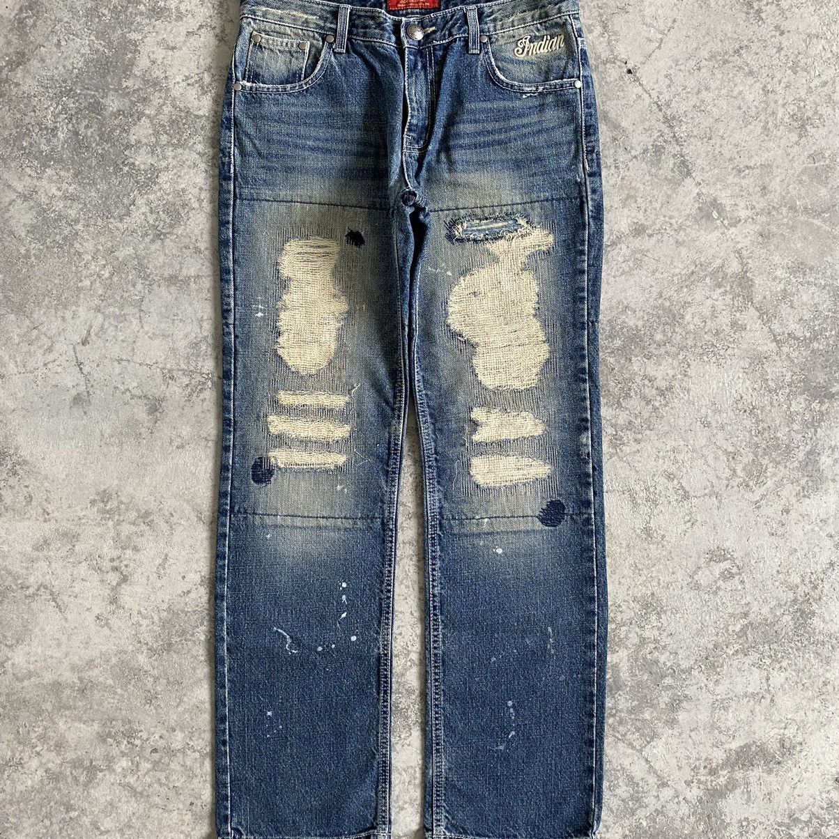 Indian Motorcycle Vintage Indian Motorcycle Distressed Denim Size US 32 / EU 48 - 2 Thumbnail