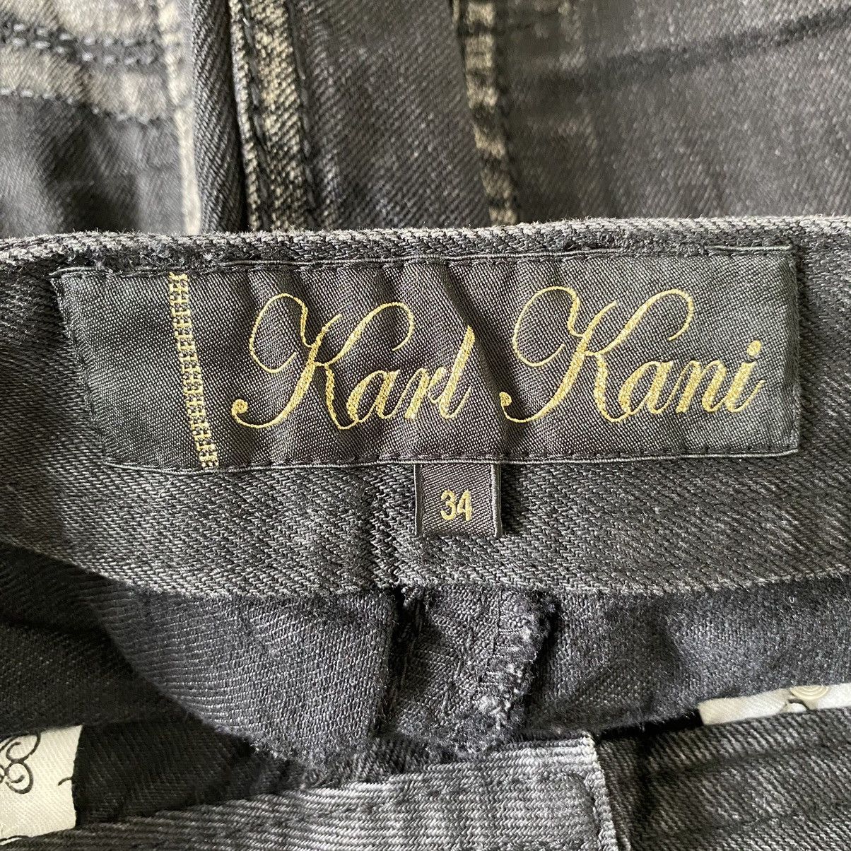 Ecko Unltd. 2000's Y2K Karl Kani Washed Black Wide Baggy Denim Jeans Size US 34 / EU 50 - 18 Thumbnail