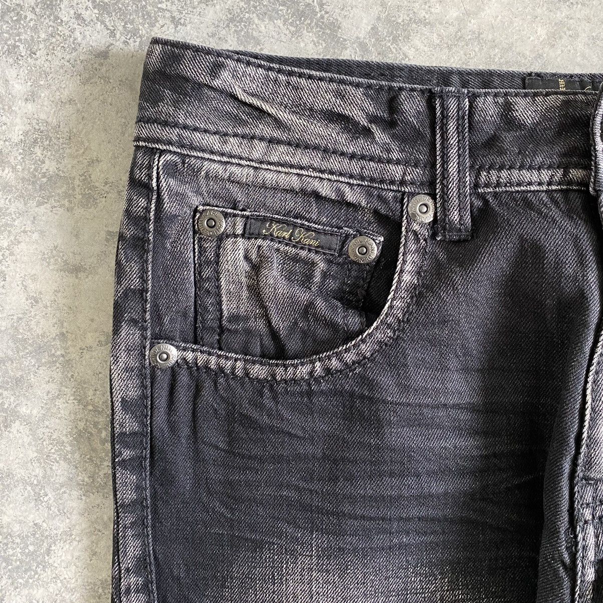 Ecko Unltd. 2000's Y2K Karl Kani Washed Black Wide Baggy Denim Jeans Size US 34 / EU 50 - 6 Thumbnail