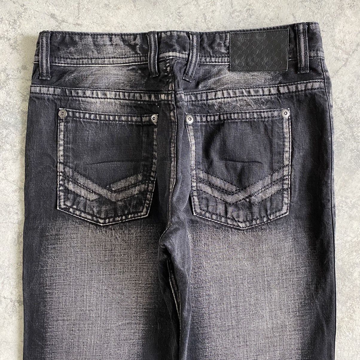 Ecko Unltd. 2000's Y2K Karl Kani Washed Black Wide Baggy Denim Jeans Size US 34 / EU 50 - 16 Thumbnail