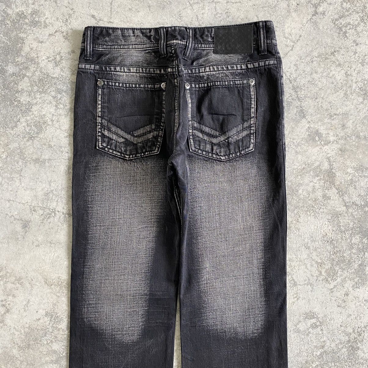 Ecko Unltd. 2000's Y2K Karl Kani Washed Black Wide Baggy Denim Jeans Size US 34 / EU 50 - 13 Thumbnail