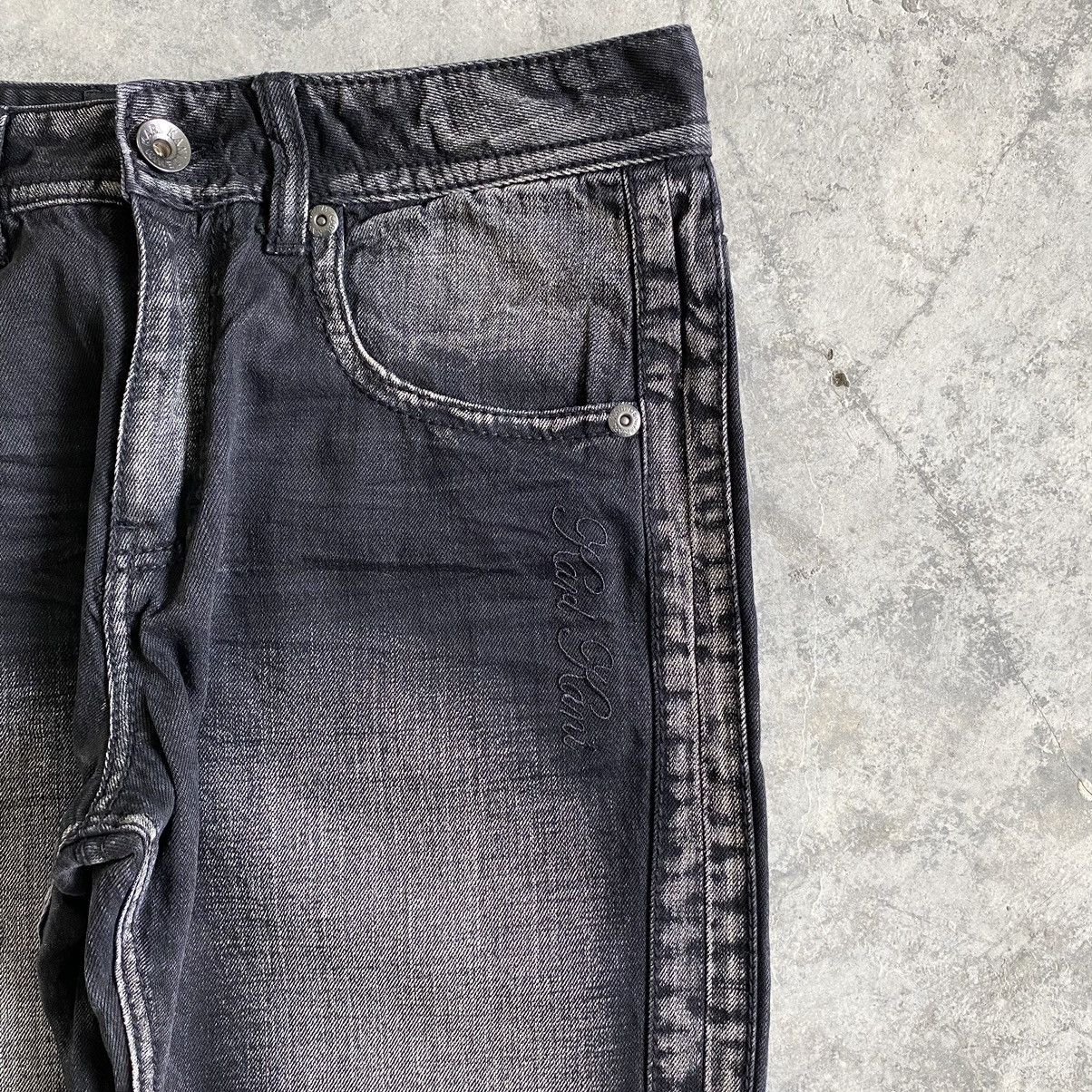 Ecko Unltd. 2000's Y2K Karl Kani Washed Black Wide Baggy Denim Jeans Size US 34 / EU 50 - 9 Thumbnail