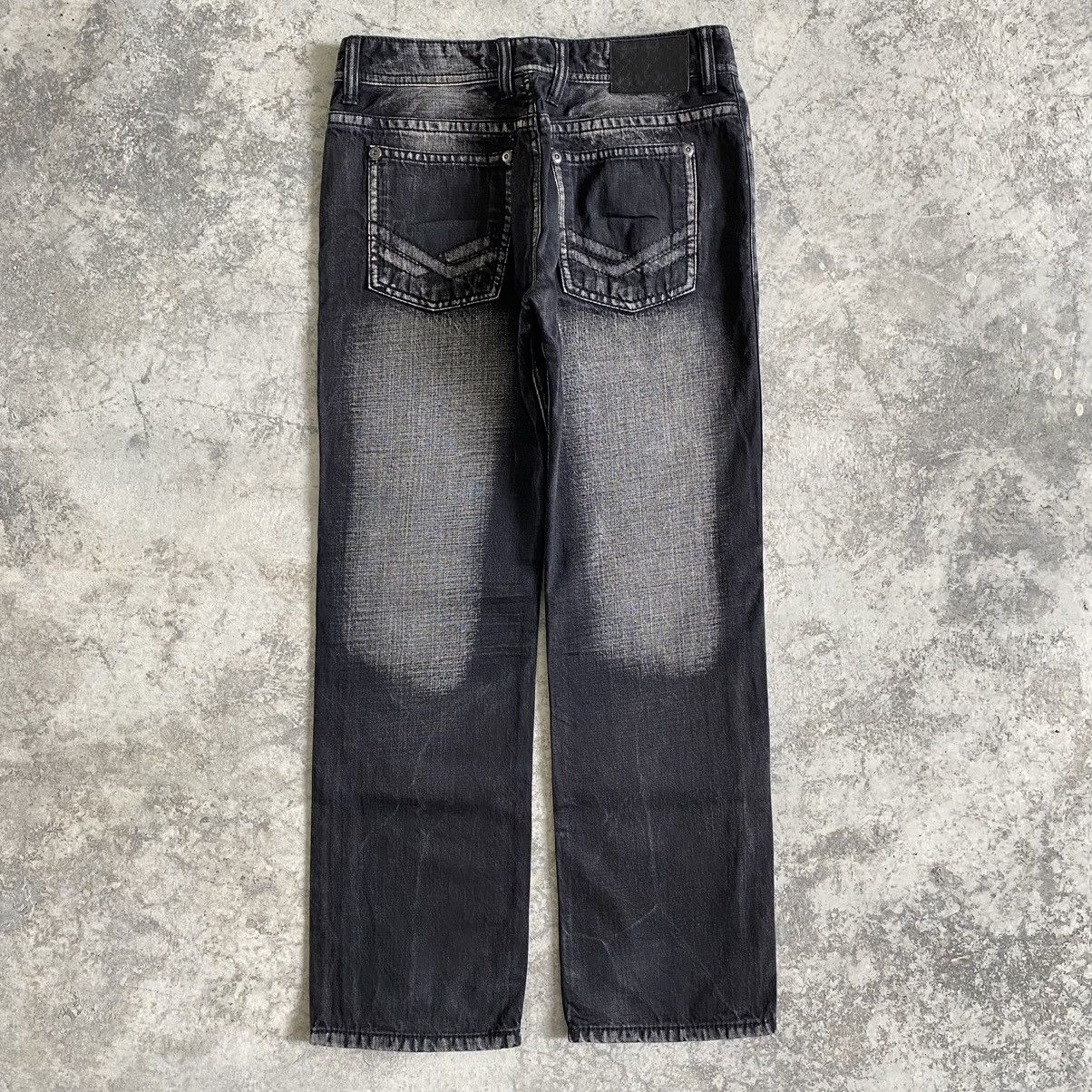 Ecko Unltd. 2000's Y2K Karl Kani Washed Black Wide Baggy Denim Jeans Size US 34 / EU 50 - 12 Thumbnail
