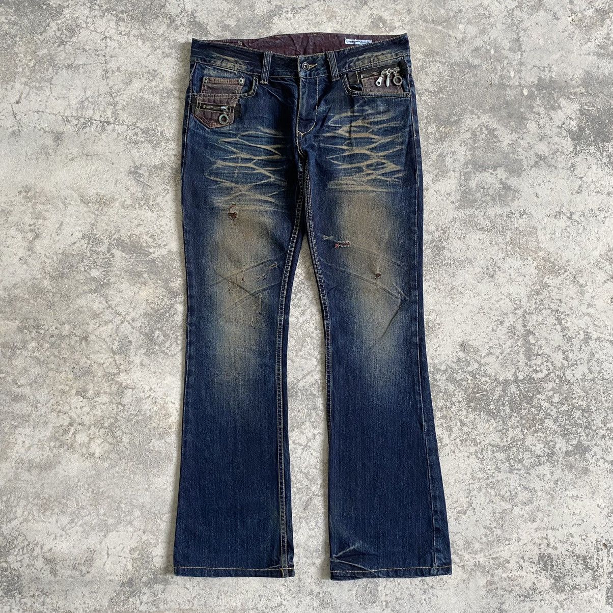 semanticdesign Semantic Design Japan Distressed Flared Mud Jeans Size US 33 - 1 Thumbnail
