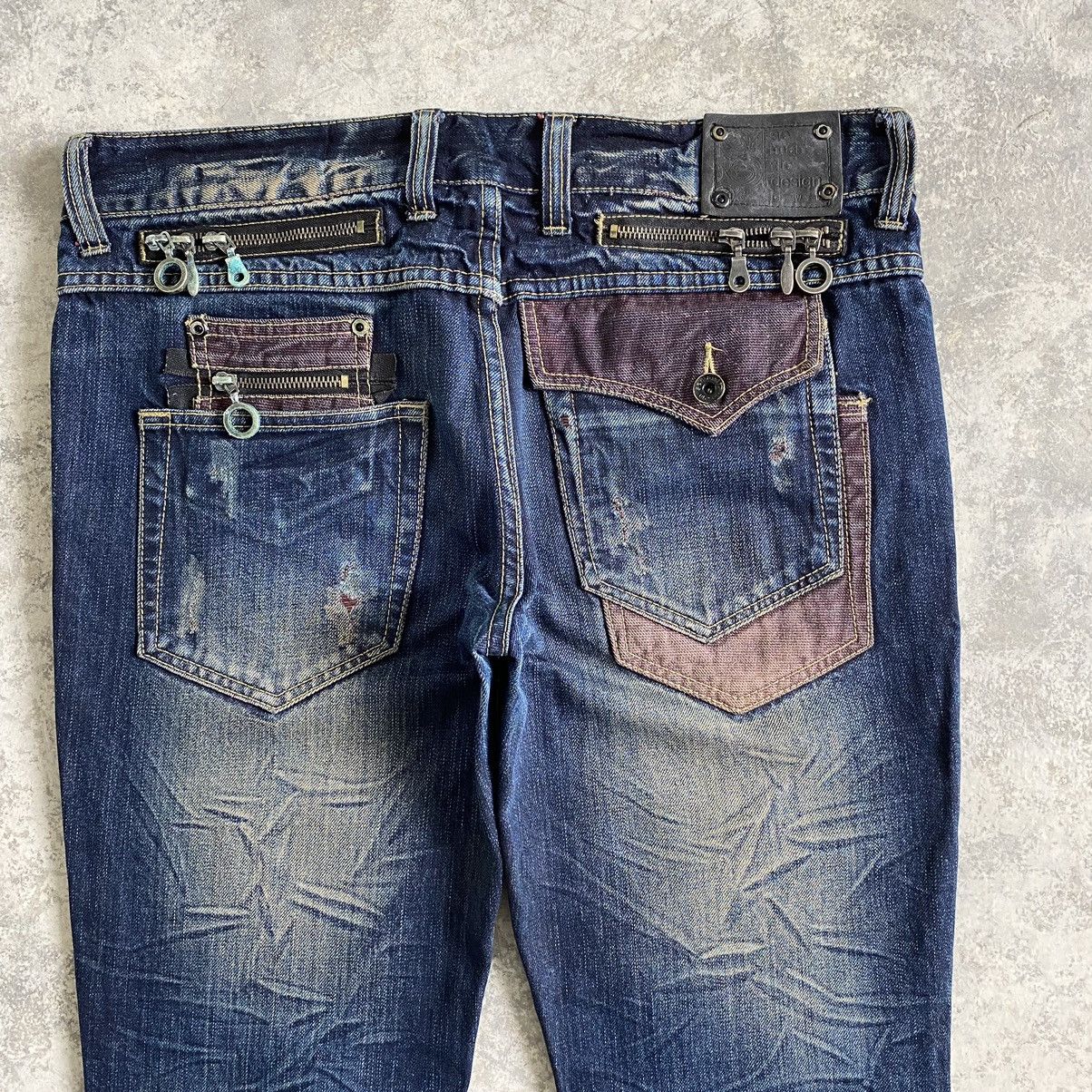 semanticdesign Semantic Design Japan Distressed Flared Mud Jeans Size US 33 - 14 Thumbnail