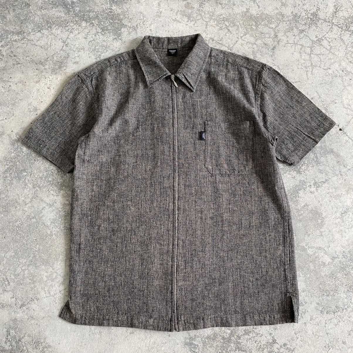 Yohji Yamamoto Ysaccs by Yohji Yamamoto Herringbone Twill Zip Up Shirt Size US M / EU 48-50 / 2 - 1 Thumbnail
