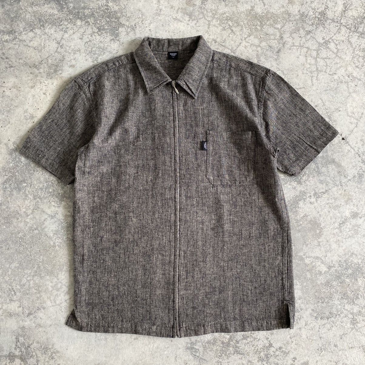 Yohji Yamamoto Ysaccs by Yohji Yamamoto Herringbone Twill Zip Up Shirt Size US M / EU 48-50 / 2 - 5 Thumbnail