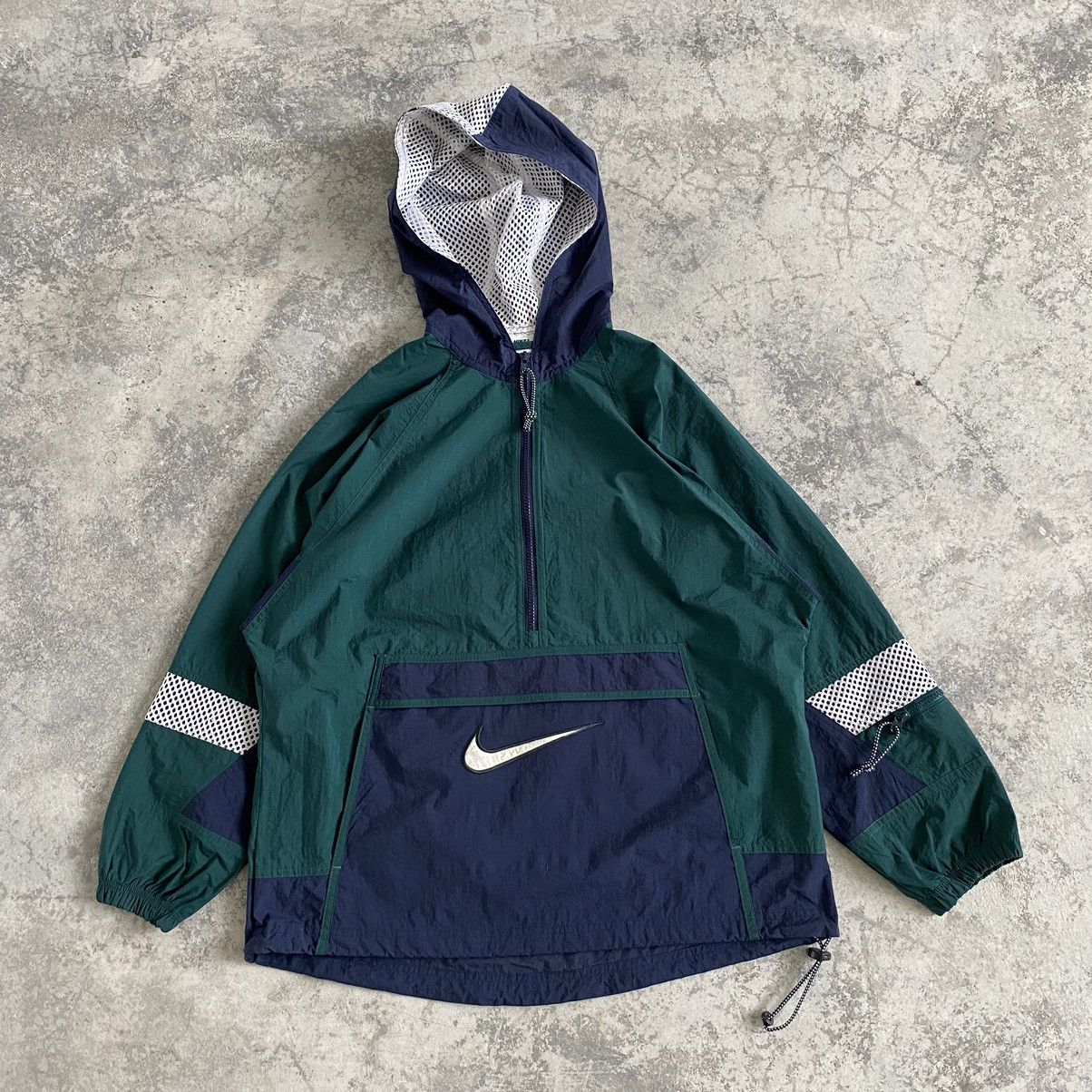 Nike Vintage 90’s Nike Swoosh Border Colour Anorak Jacket Size US S / EU 44-46 / 1 - 1 Thumbnail