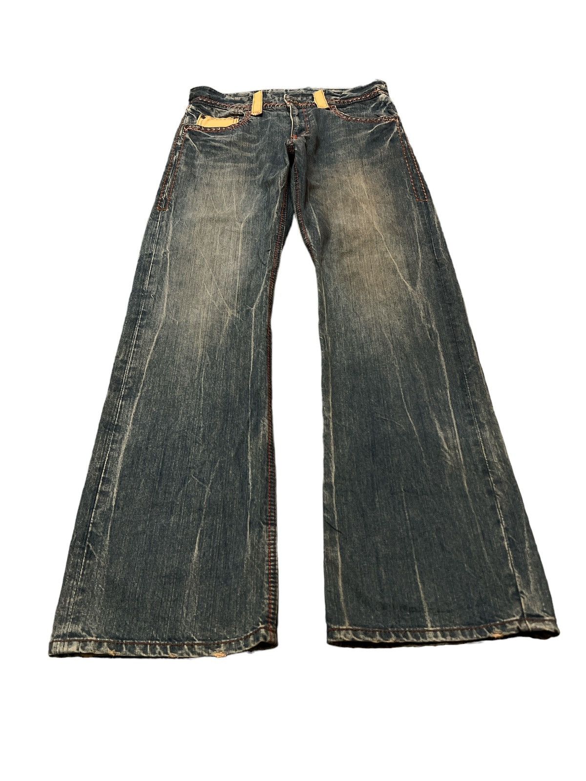 Japanese Brand × Vintage FLARED💥UNKNOWN DISTRESSED DENIM PANT Size US 31 - 2 Thumbnail