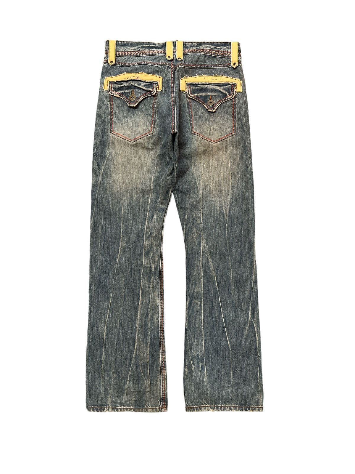 Japanese Brand × Vintage FLARED💥UNKNOWN DISTRESSED DENIM PANT Size US 31 - 6 Thumbnail