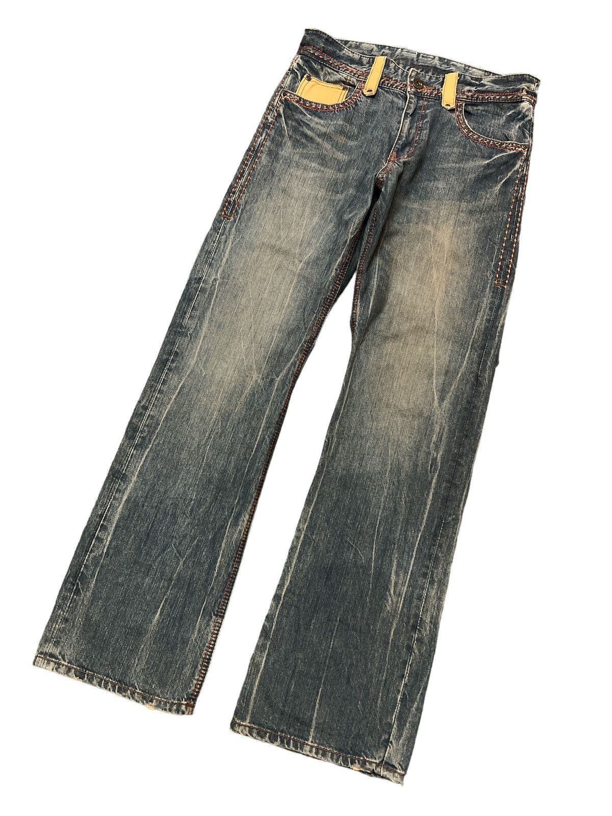 Japanese Brand × Vintage FLARED💥UNKNOWN DISTRESSED DENIM PANT Size US 31 - 5 Thumbnail