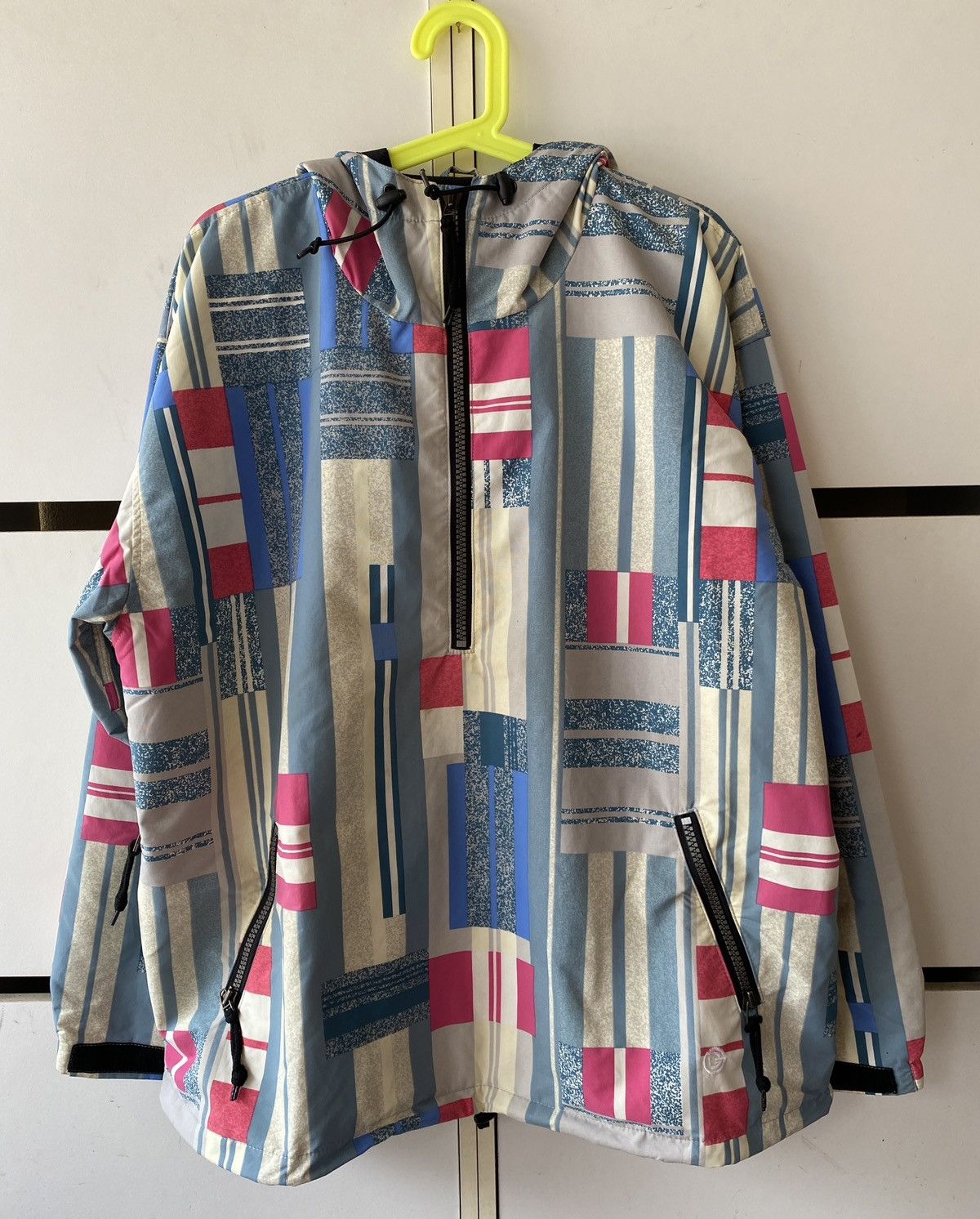 image of Designer Gilles Becker Digital Print Hooded Jacket in Blue, Men's (Size Large)