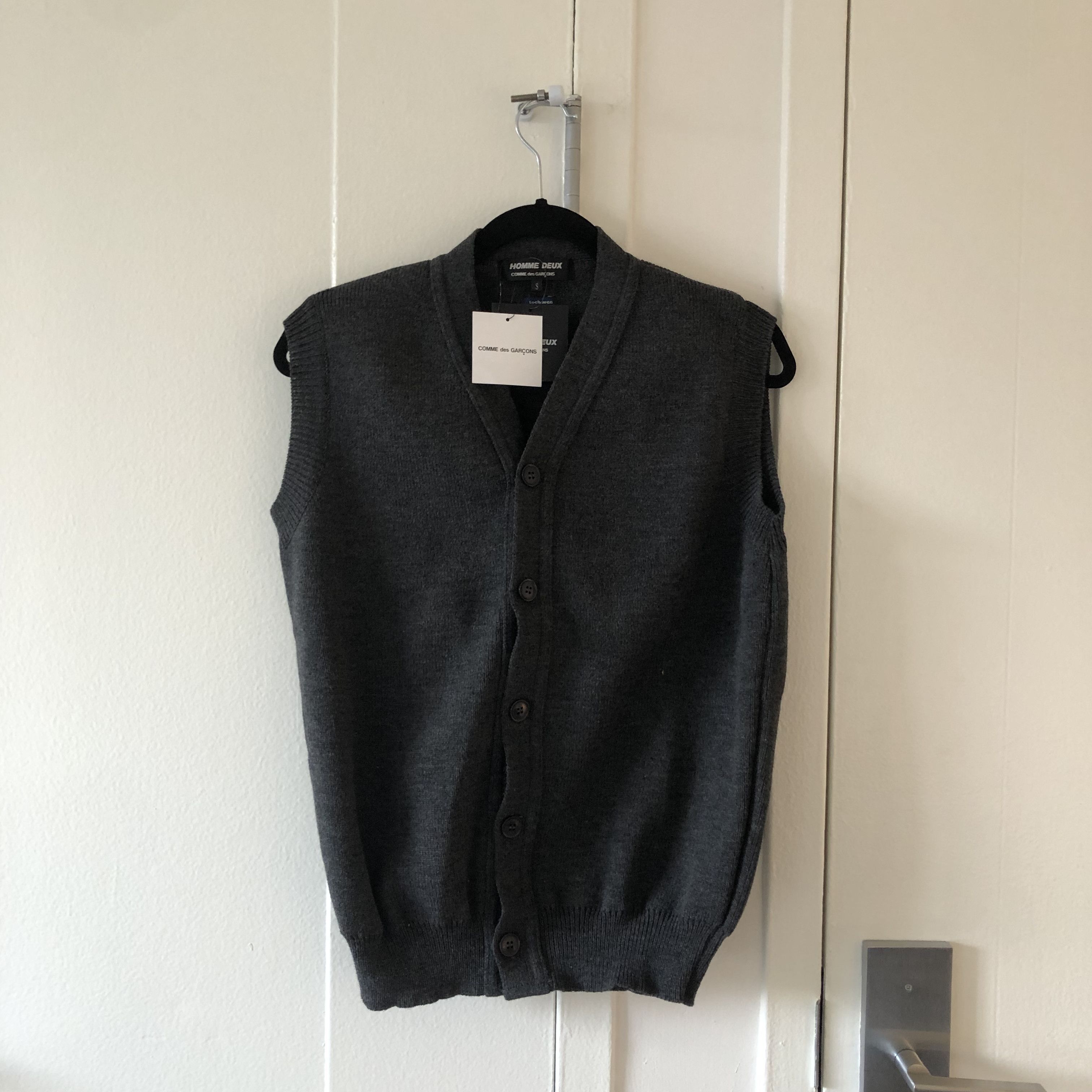image of Comme Des Garcons x Comme Des Garcons Homme Deux Sweater Vest in Grey, Men's (Size Small)