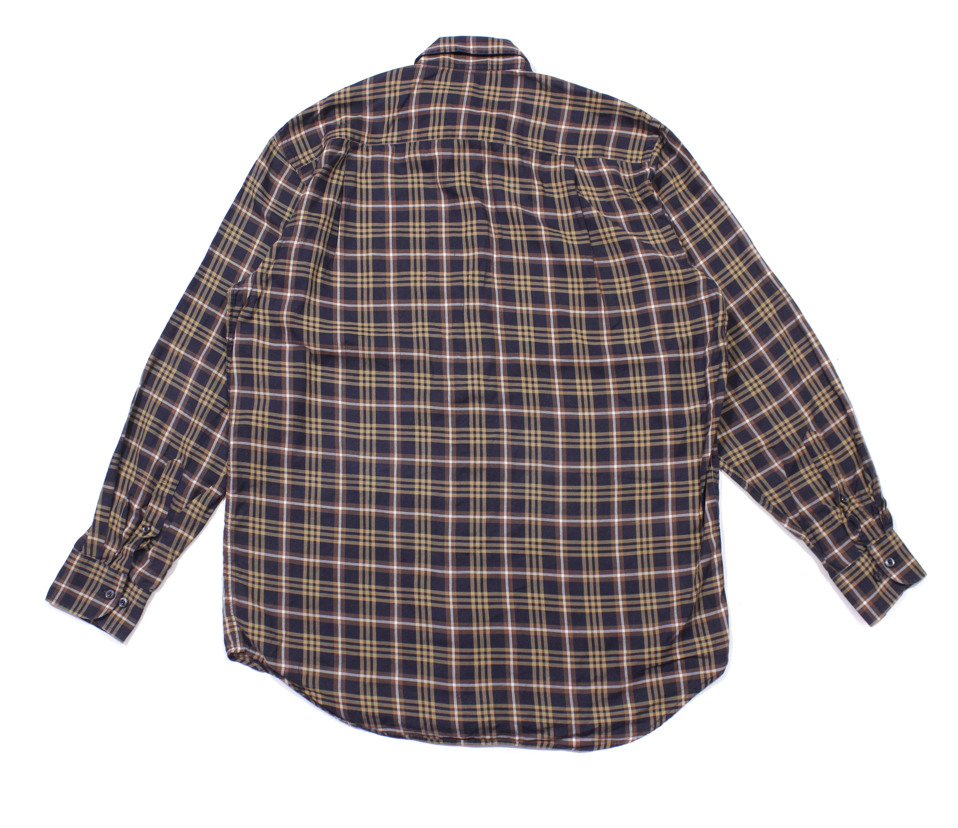 Burberry 00S Nova Check Dark Shirt Vintage Size US L / EU 52-54 / 3 - 2 Thumbnail