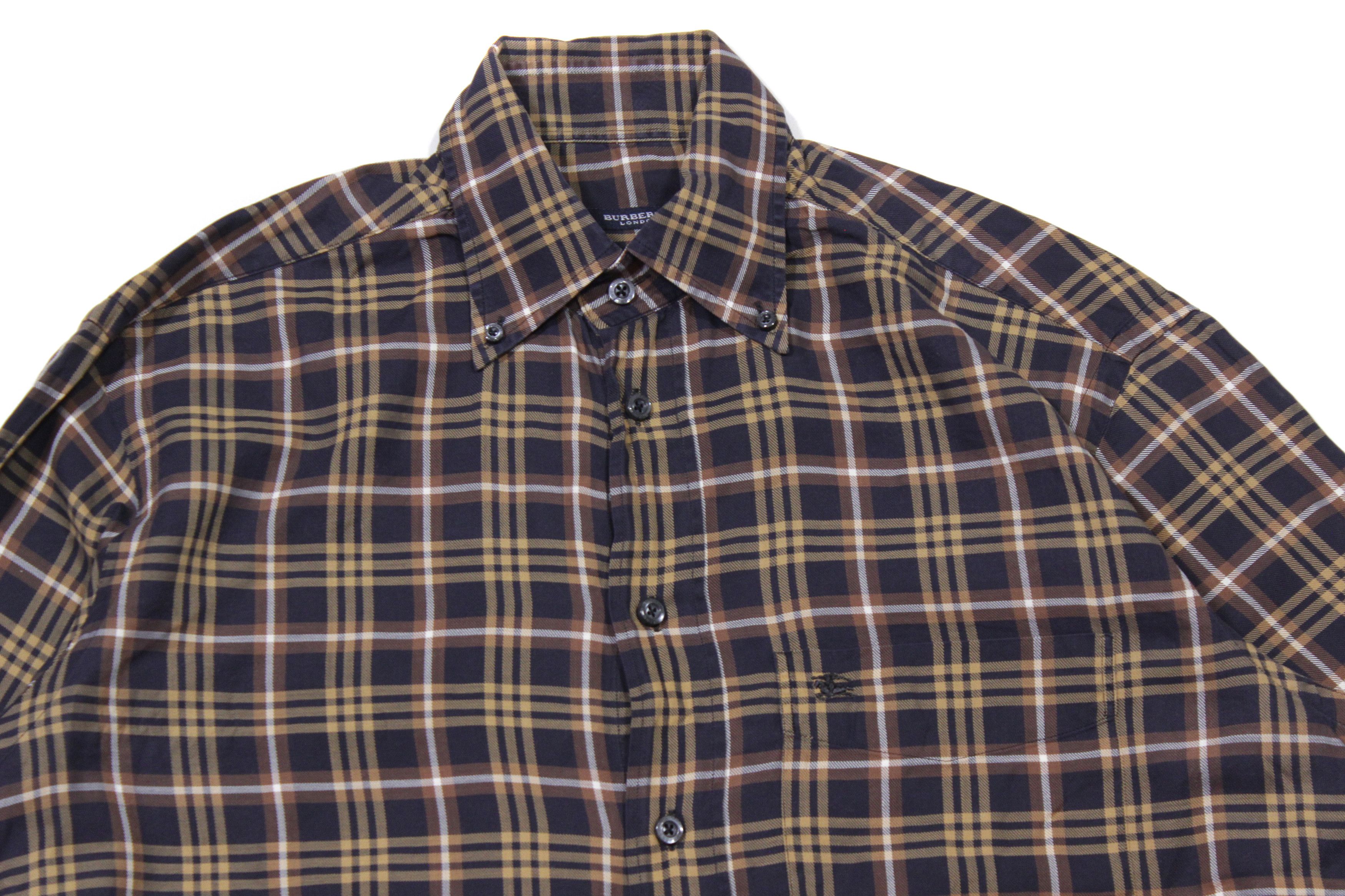 Burberry 00S Nova Check Dark Shirt Vintage Size US L / EU 52-54 / 3 - 3 Thumbnail