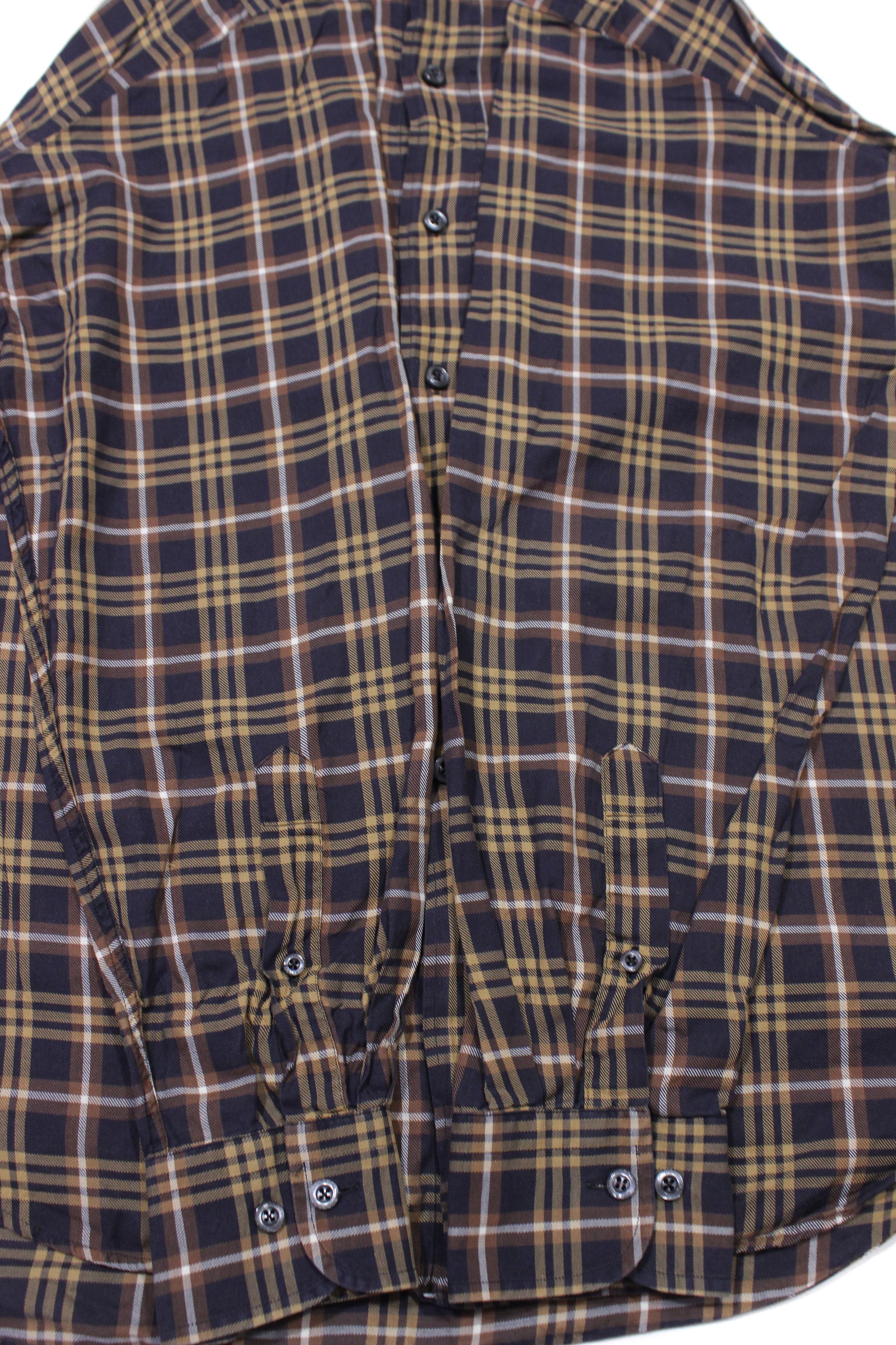 Burberry 00S Nova Check Dark Shirt Vintage Size US L / EU 52-54 / 3 - 5 Thumbnail