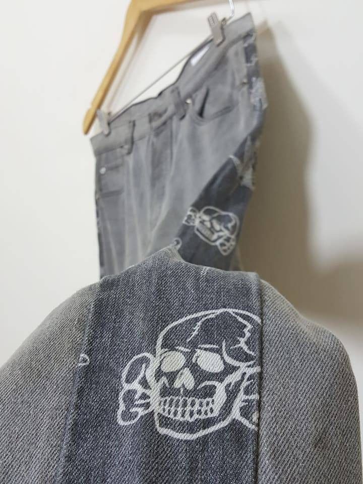 Levi's × Montage Levis Jeans "Reconstruct" REBUILD by MONTAGE Skull Pants Size US 33 - 18 Thumbnail