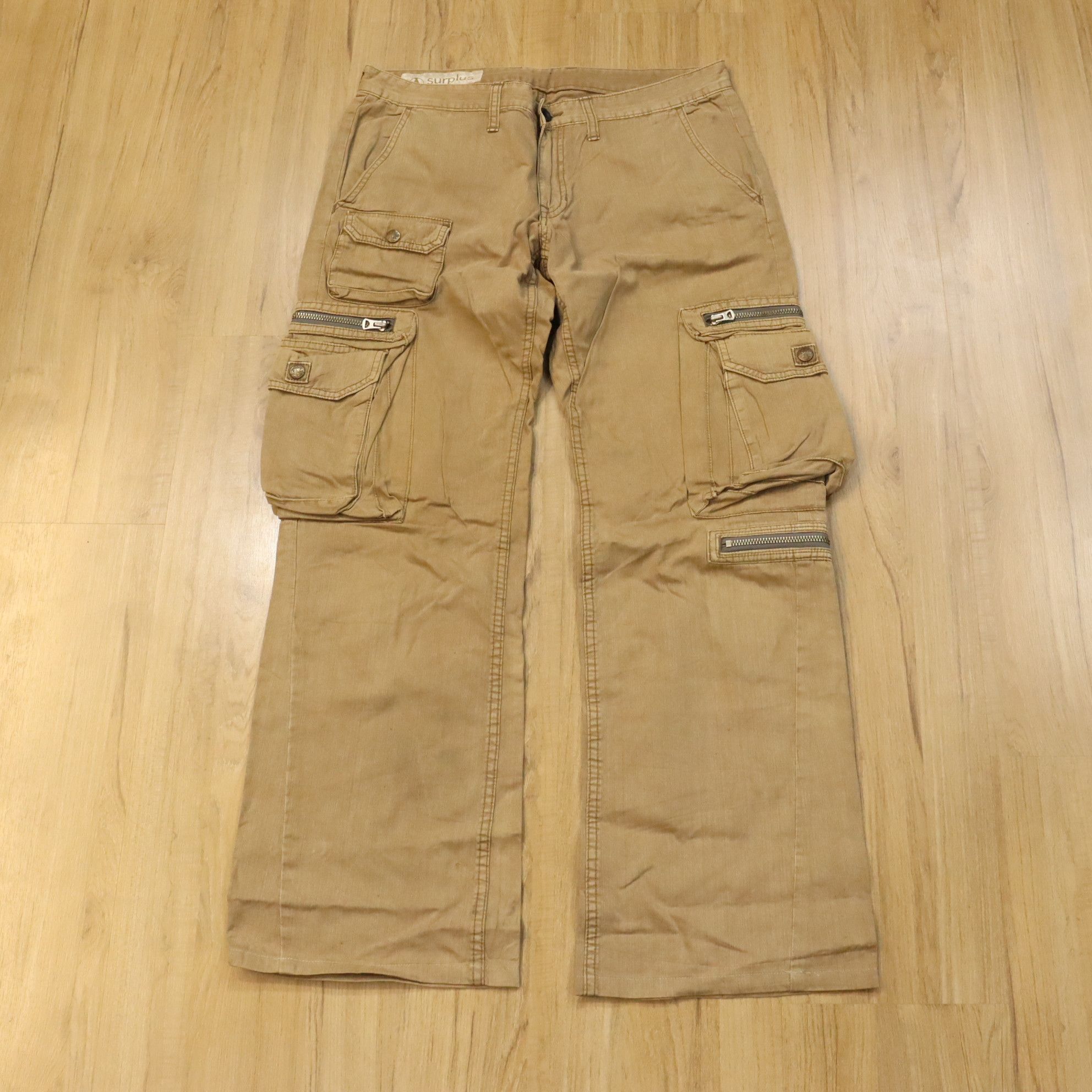 Japanese Brand SURPLUS Cargo Zipper Gas Mask Style Pants Size US 33 - 8 Thumbnail