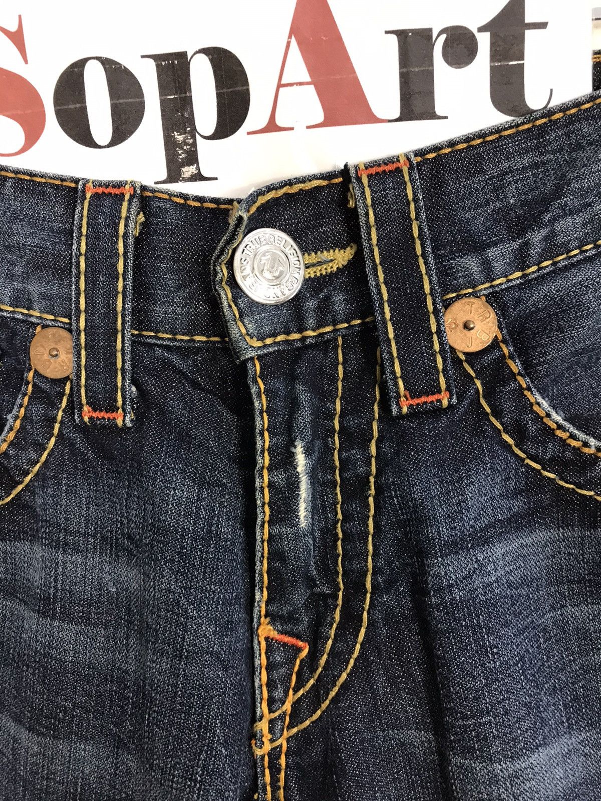 True Religion × Vintage Vintage True Religion Distressed Made in Usa Denim Jeans Size US 32 / EU 48 - 7 Thumbnail