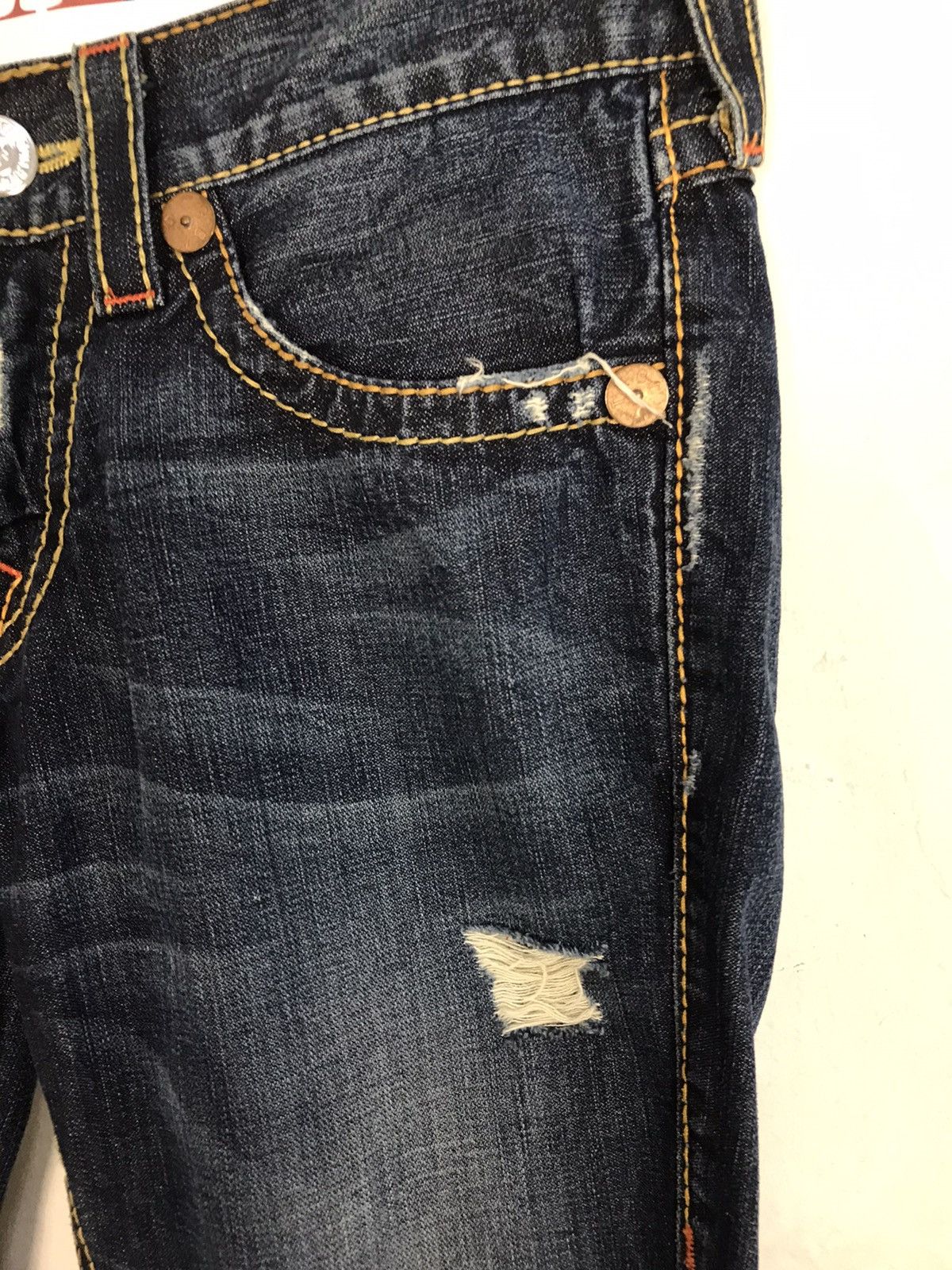 True Religion × Vintage Vintage True Religion Distressed Made in Usa Denim Jeans Size US 32 / EU 48 - 5 Thumbnail