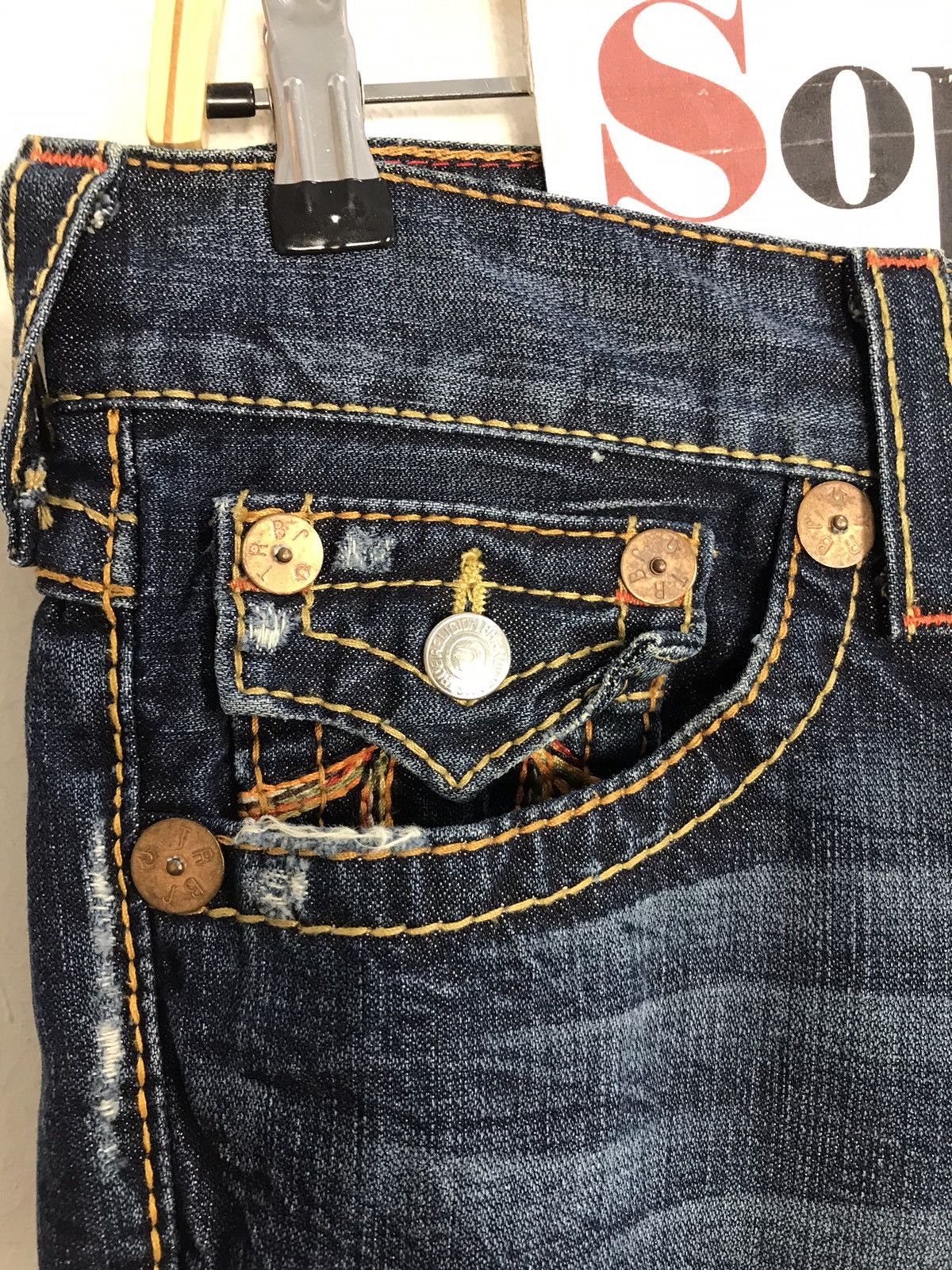 True Religion × Vintage Vintage True Religion Distressed Made in Usa Denim Jeans Size US 32 / EU 48 - 9 Thumbnail