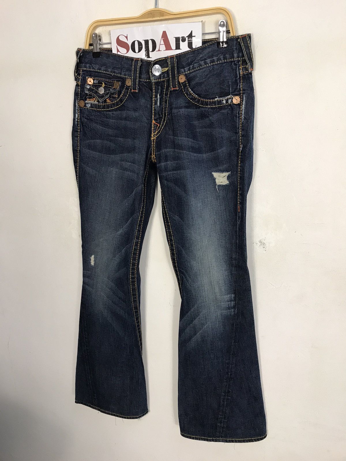 True Religion × Vintage Vintage True Religion Distressed Made in Usa Denim Jeans Size US 32 / EU 48 - 4 Thumbnail