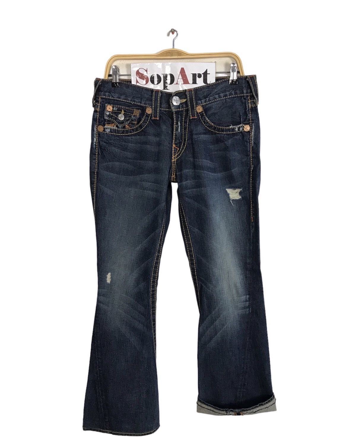 True Religion × Vintage Vintage True Religion Distressed Made in Usa Denim Jeans Size US 32 / EU 48 - 1 Thumbnail