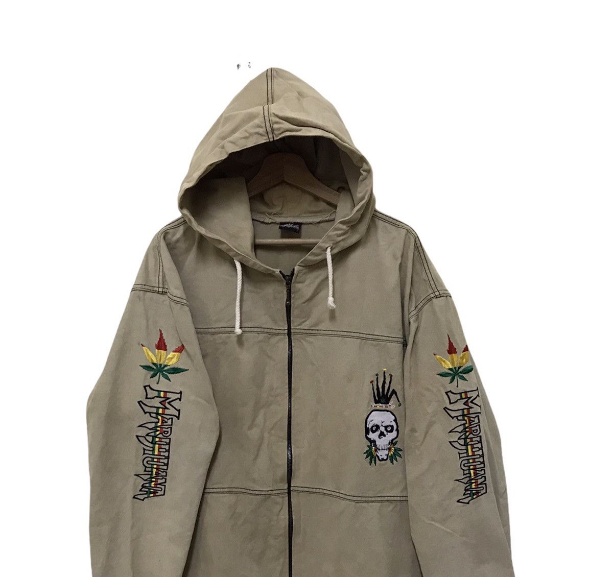 Vintage Vintage Marijuana Rasta Hoodie Jacket Size US L / EU 52-54 / 3 - 5 Thumbnail
