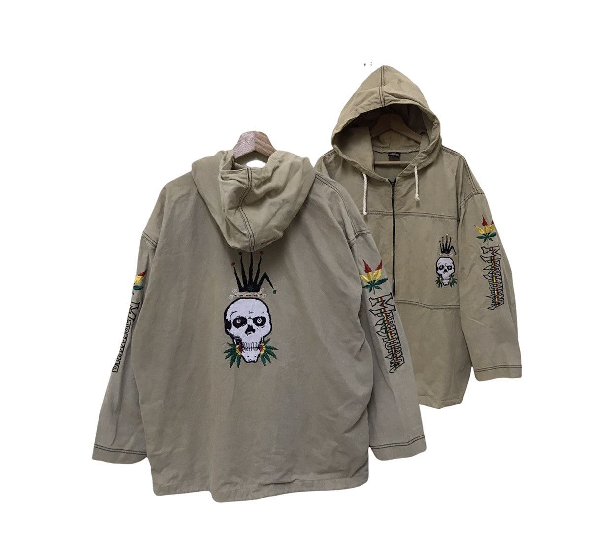 Vintage Vintage Marijuana Rasta Hoodie Jacket Size US L / EU 52-54 / 3 - 1 Thumbnail