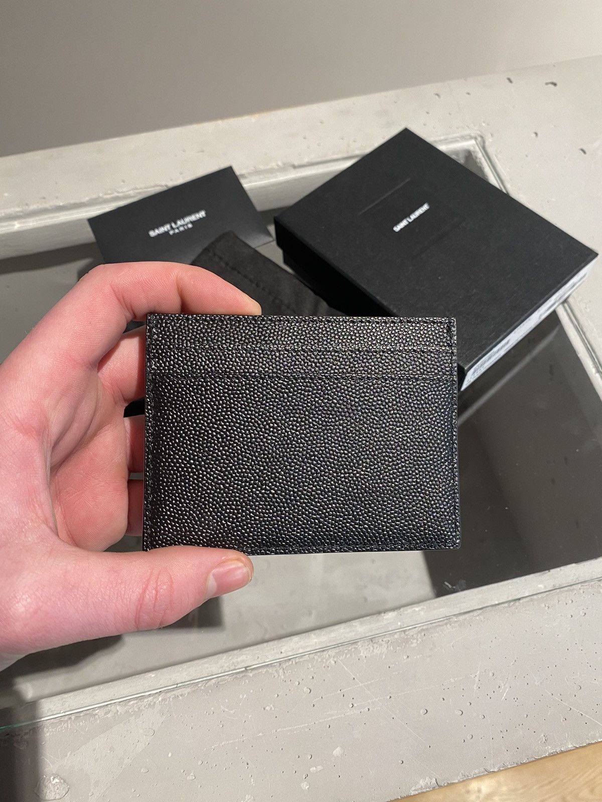 Saint Laurent Paris Saint Laurent Logo Grain Card Case Size ONE SIZE - 4 Thumbnail