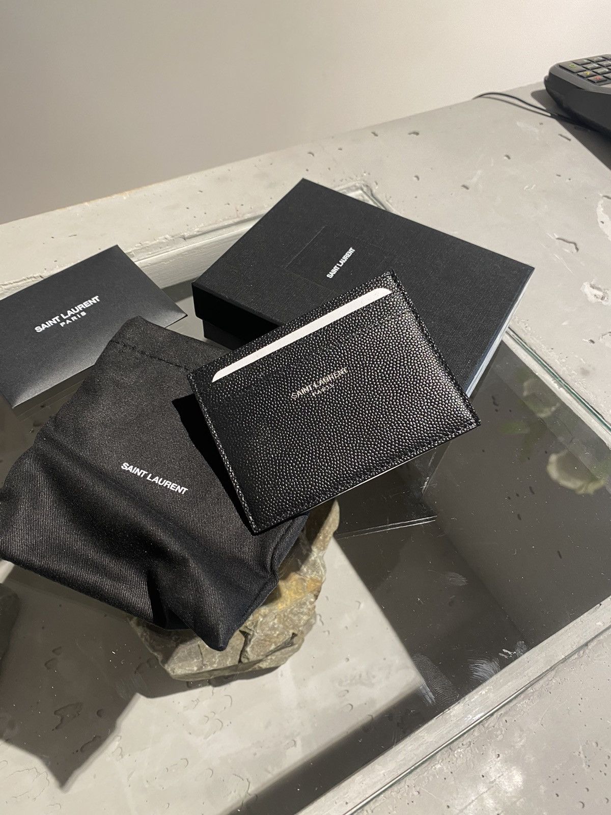 Saint Laurent Paris Saint Laurent Logo Grain Card Case Size ONE SIZE - 1 Thumbnail