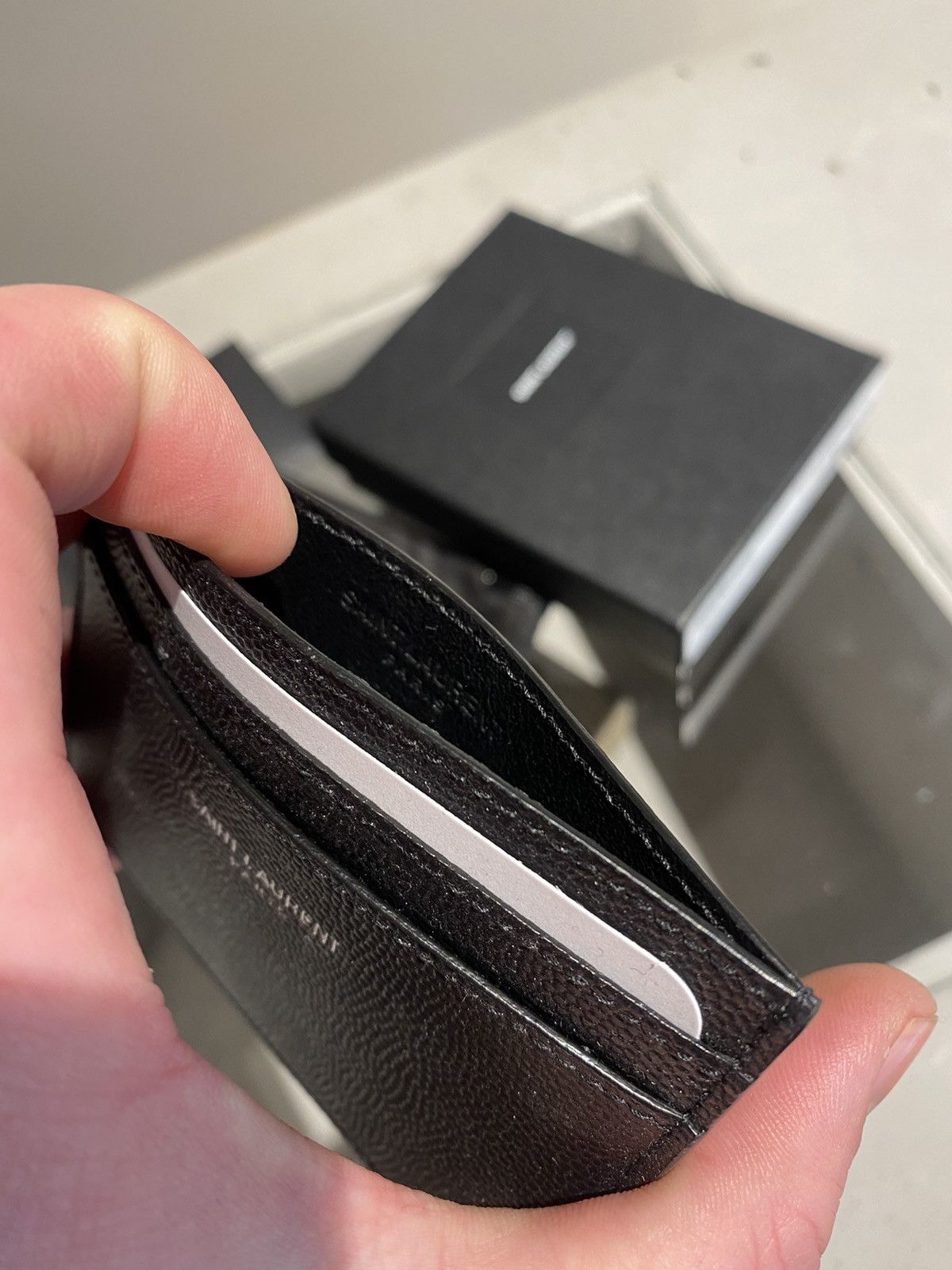 Saint Laurent Paris Saint Laurent Logo Grain Card Case Size ONE SIZE - 5 Thumbnail