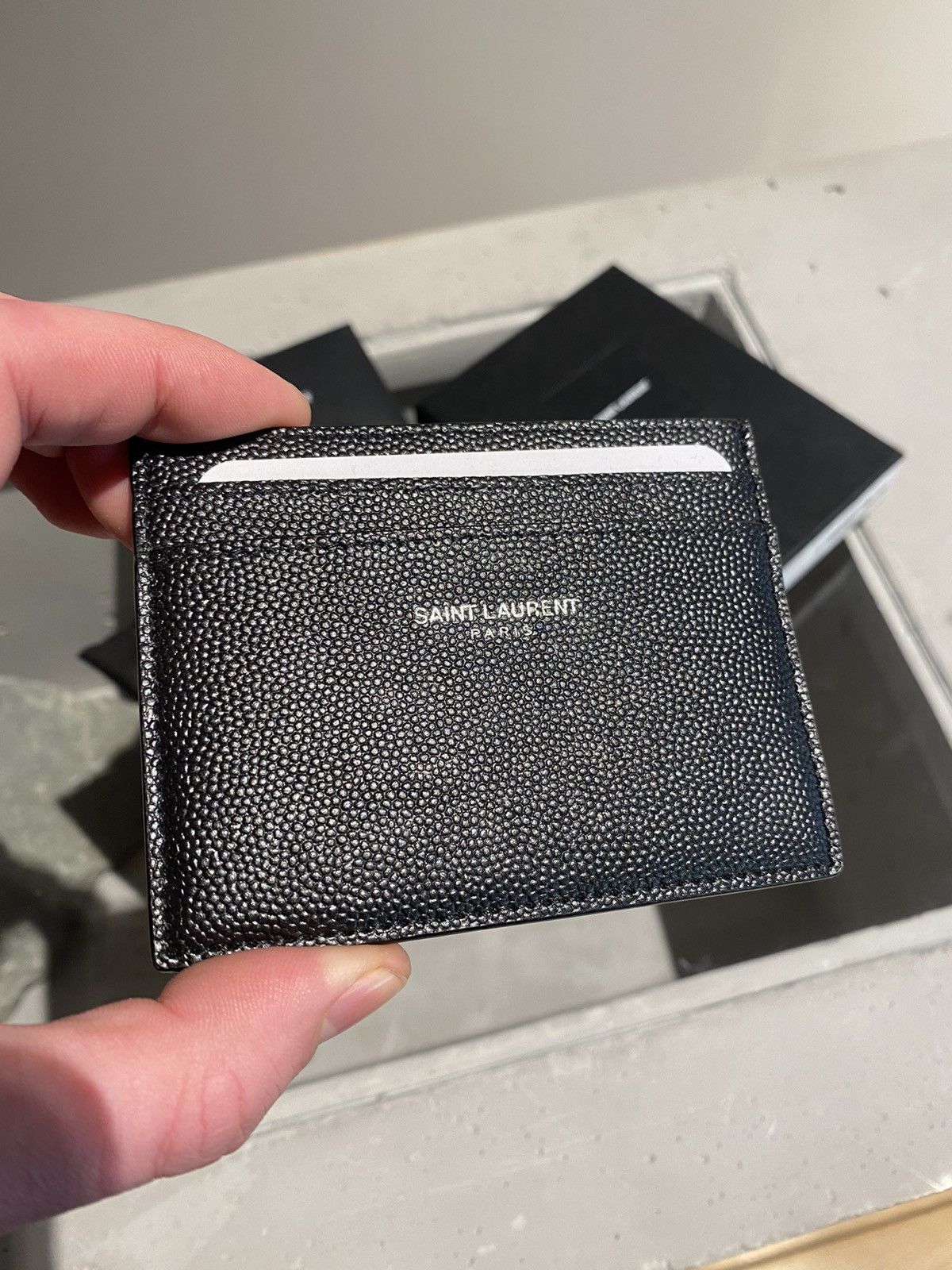 Saint Laurent Paris Saint Laurent Logo Grain Card Case Size ONE SIZE - 3 Thumbnail