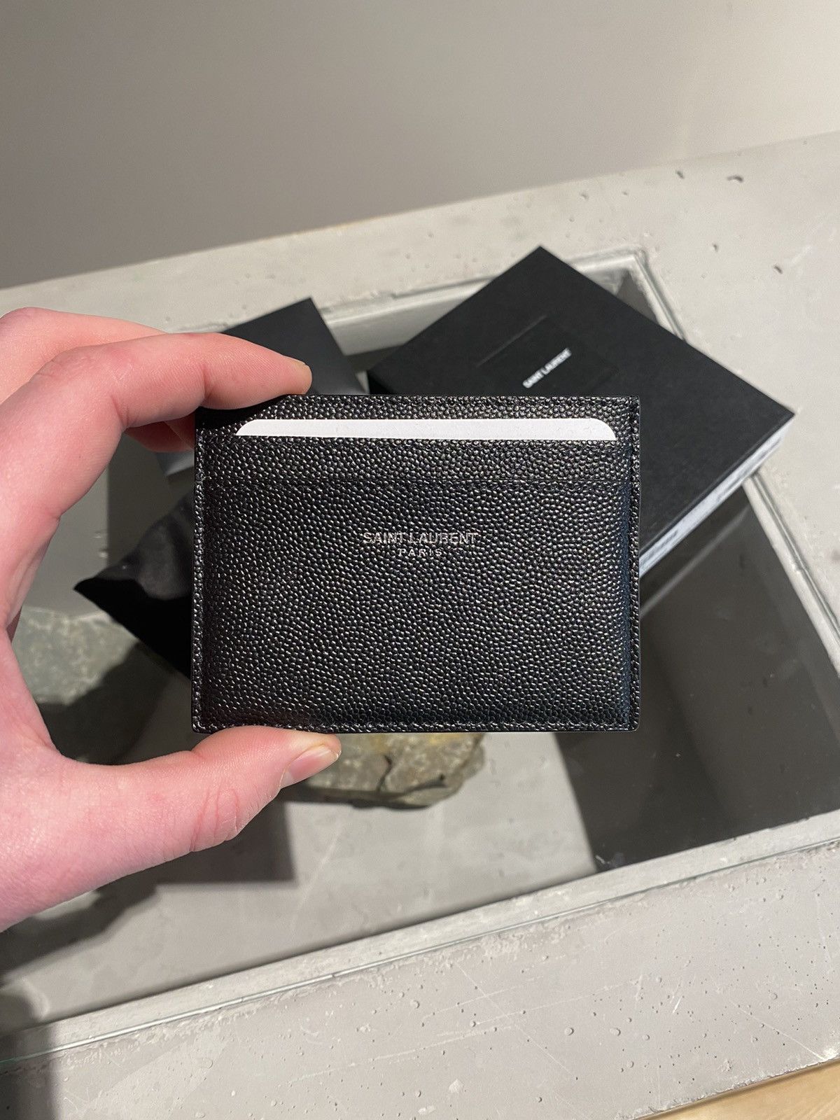 Saint Laurent Paris Saint Laurent Logo Grain Card Case Size ONE SIZE - 2 Thumbnail