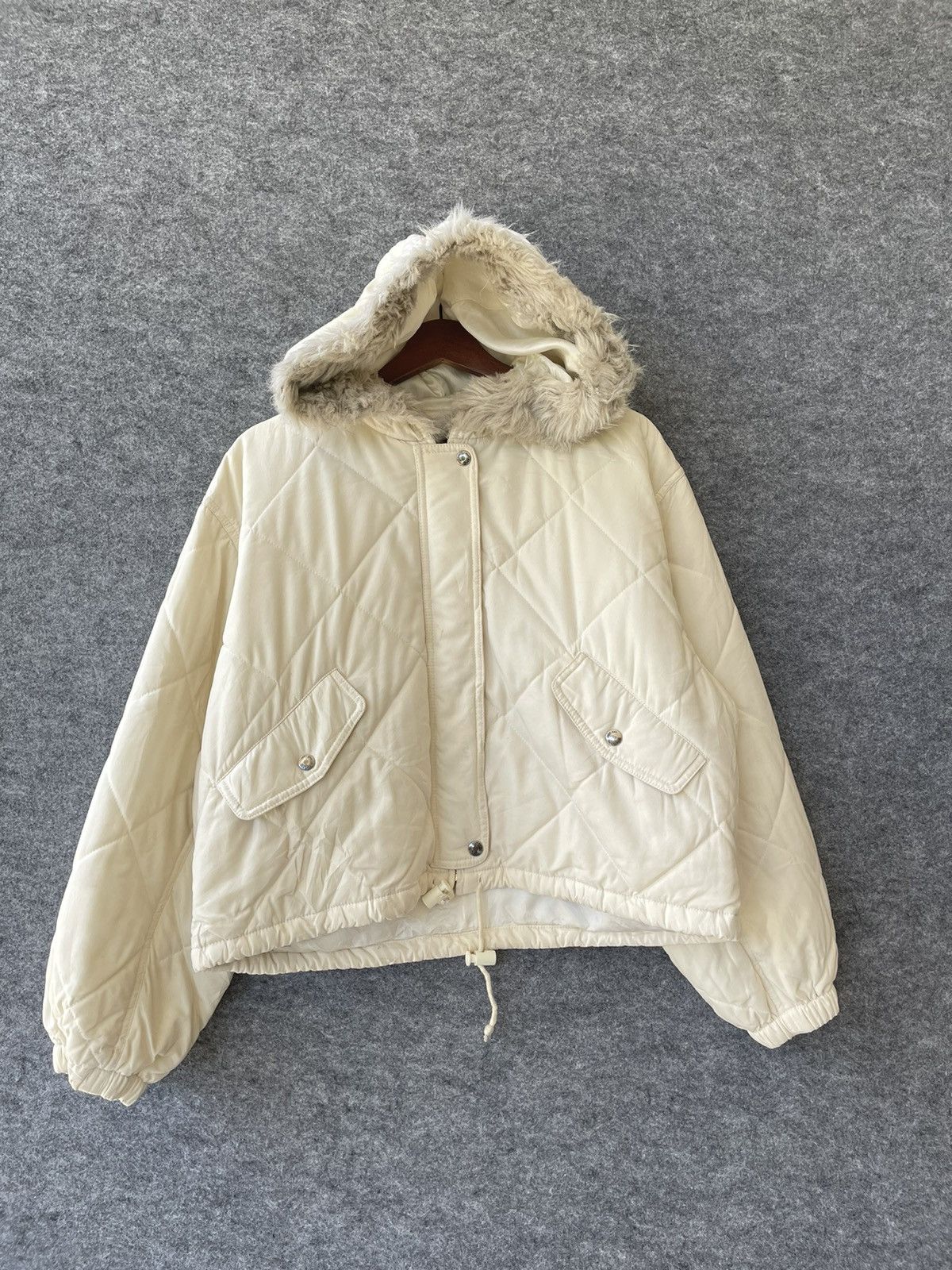 image of Just Bigi Quilted Jacket in White, Men's (Size Medium)
