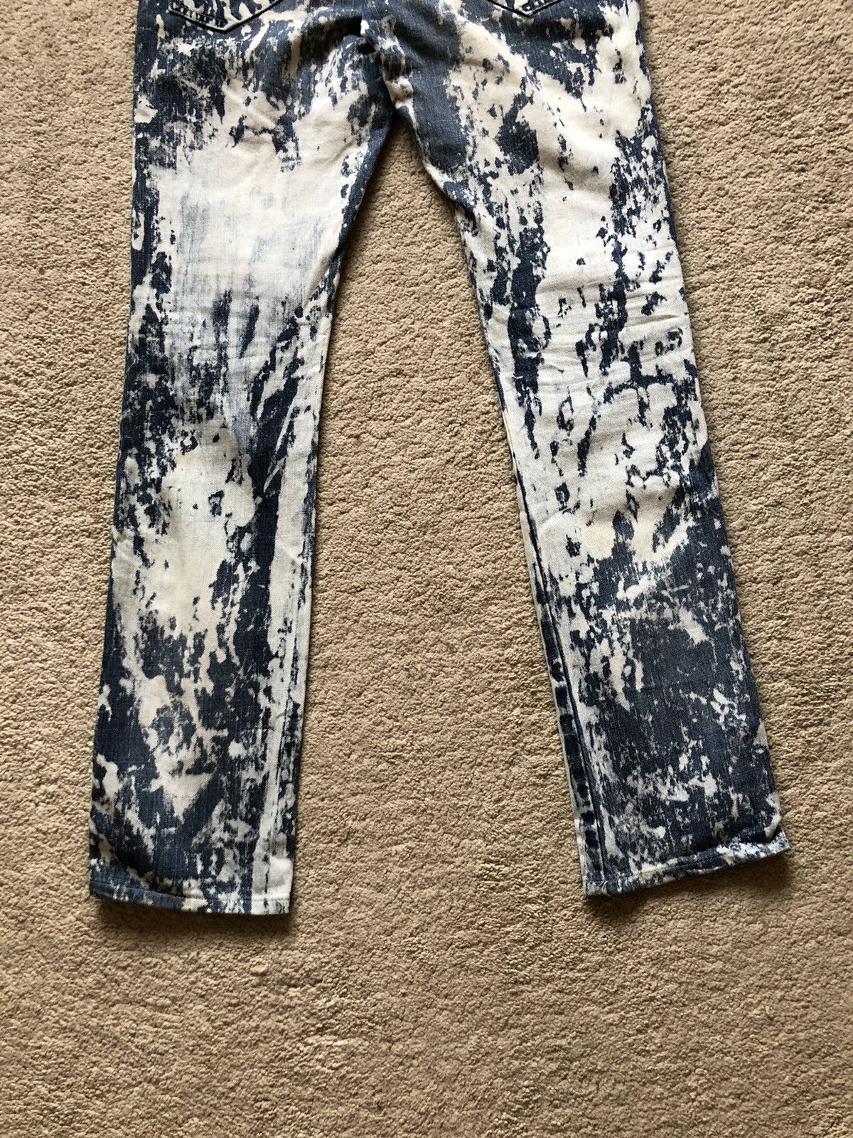 Japanese Brand 2000s Schlussel Japan Bleach Wash Jeans Size US 33 - 7 Thumbnail
