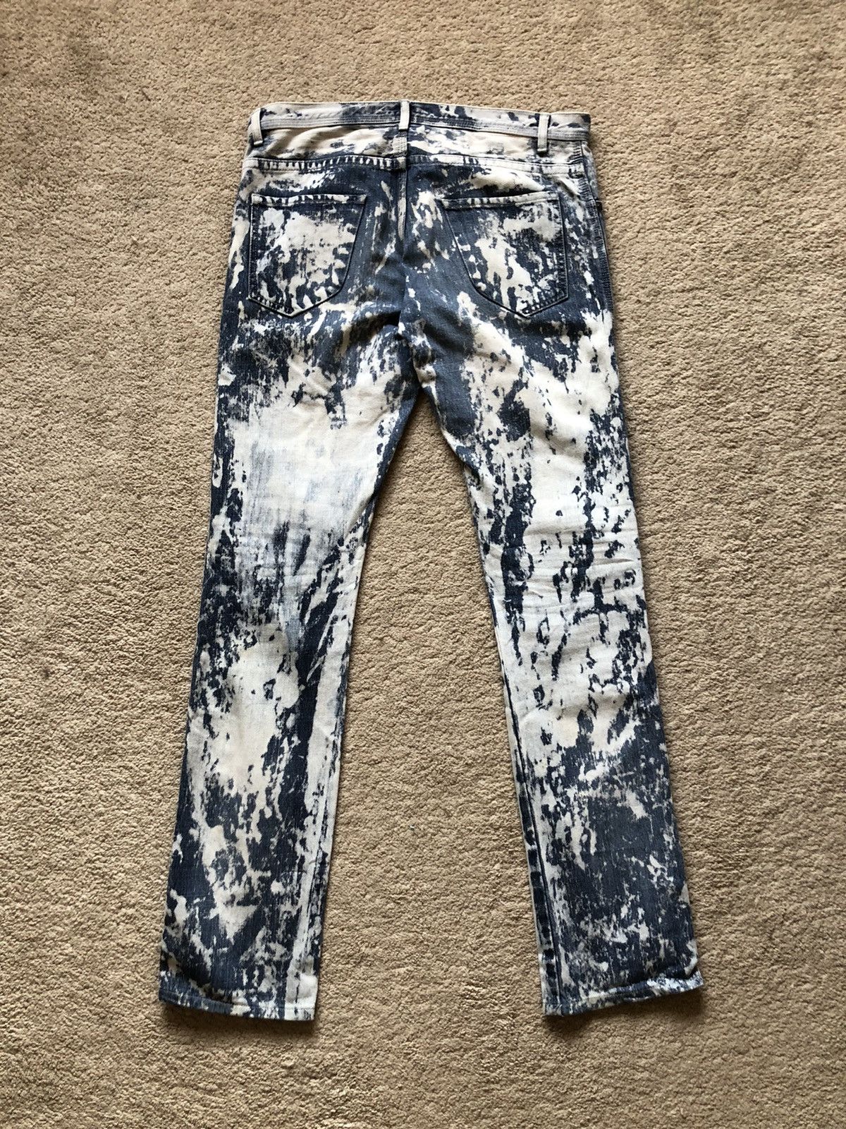 Japanese Brand 2000s Schlussel Japan Bleach Wash Jeans Size US 33 - 6 Thumbnail