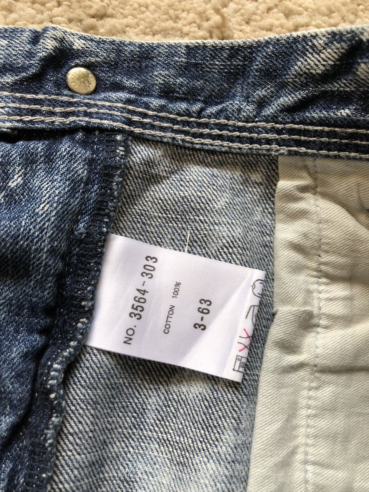 Japanese Brand 2000s Schlussel Japan Bleach Wash Jeans Size US 33 - 9 Thumbnail