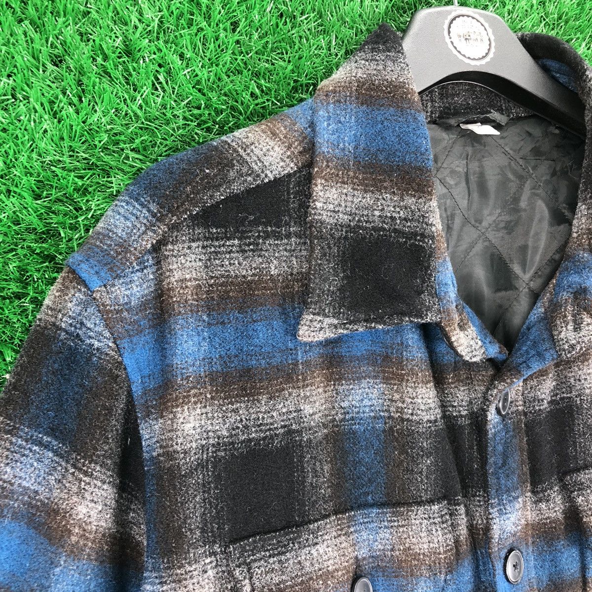 Uniqlo Uniqlo Wool Flannel Shadow Plaid Checker Quilted Lining Size US L / EU 52-54 / 3 - 2 Thumbnail