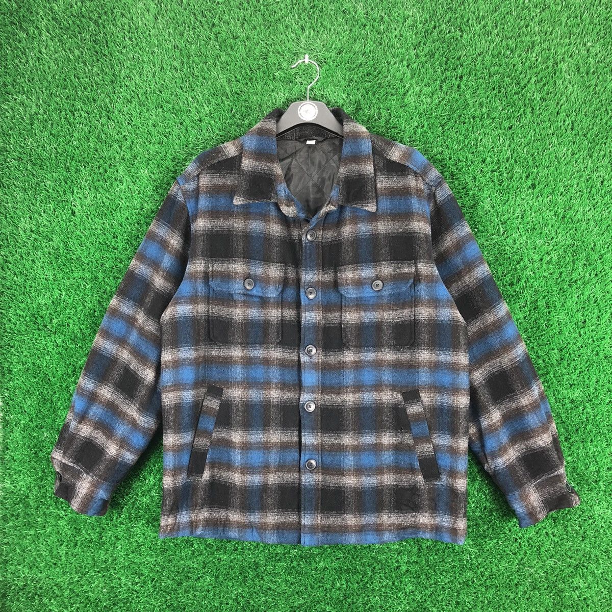 Uniqlo Uniqlo Wool Flannel Shadow Plaid Checker Quilted Lining Size US L / EU 52-54 / 3 - 1 Thumbnail