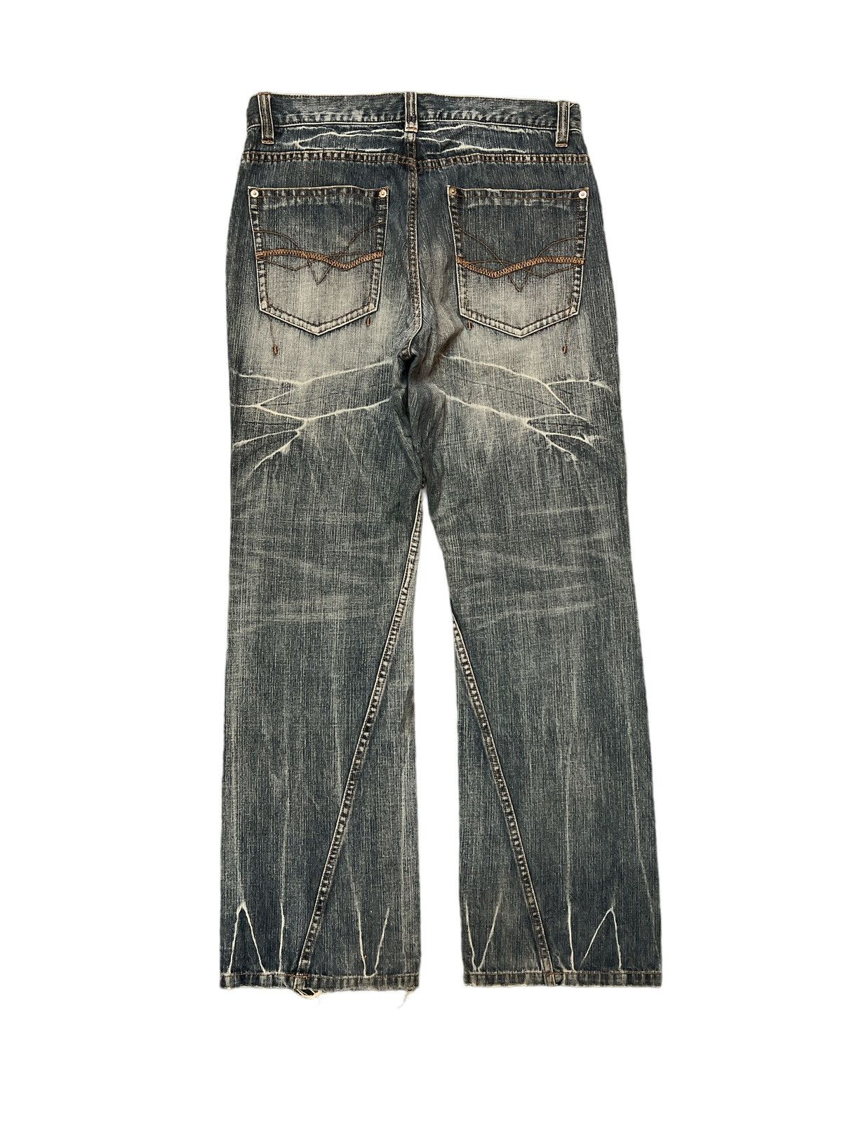 Japanese Brand × Vintage FLARED💥JAPANESE BRAND DISTRESSED TWIST DENIM PANT Size US 31 - 6 Thumbnail