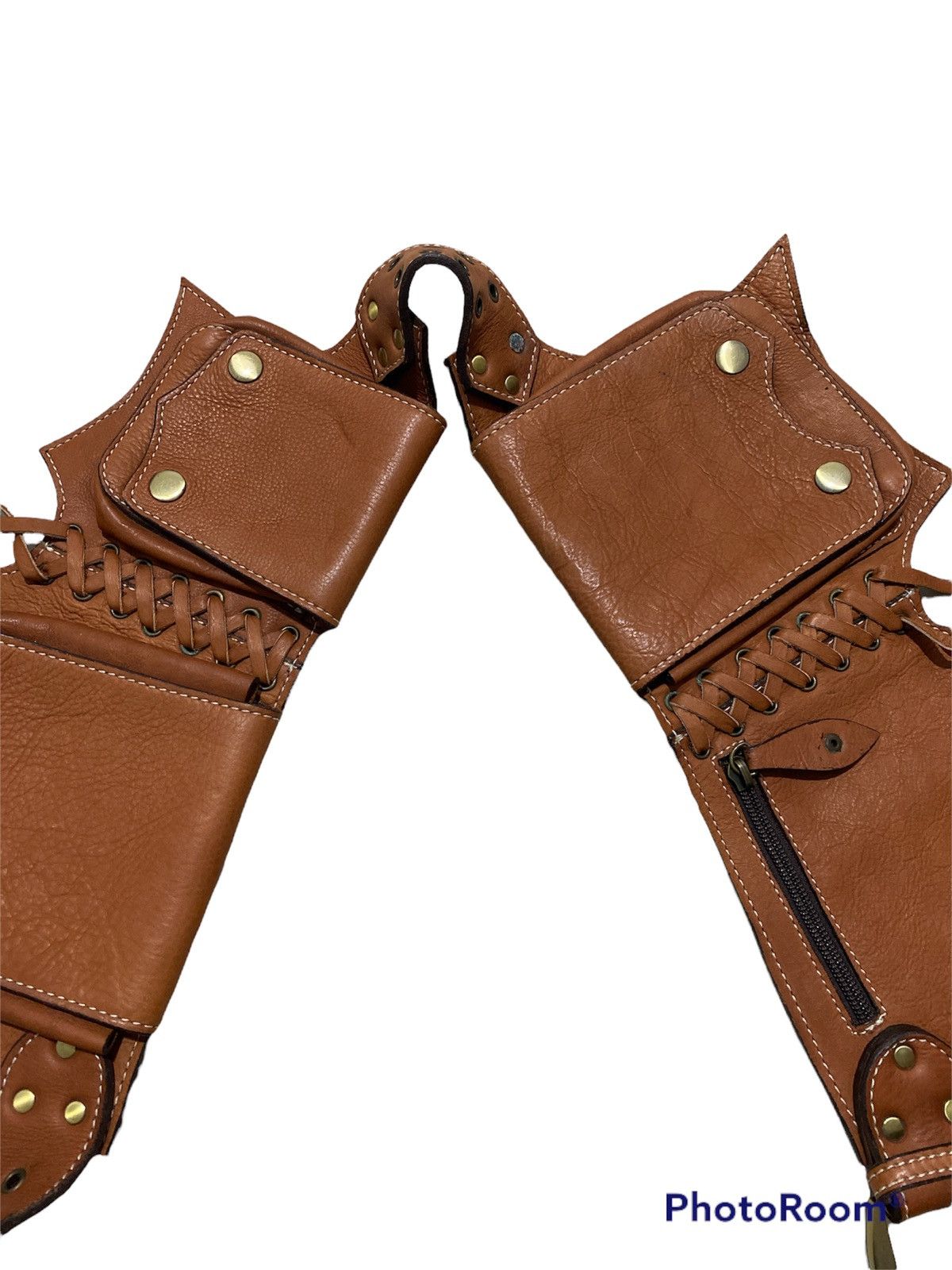Cowboy Equipment Cowboys waist multipocket leather patina belt Size ONE SIZE - 3 Thumbnail