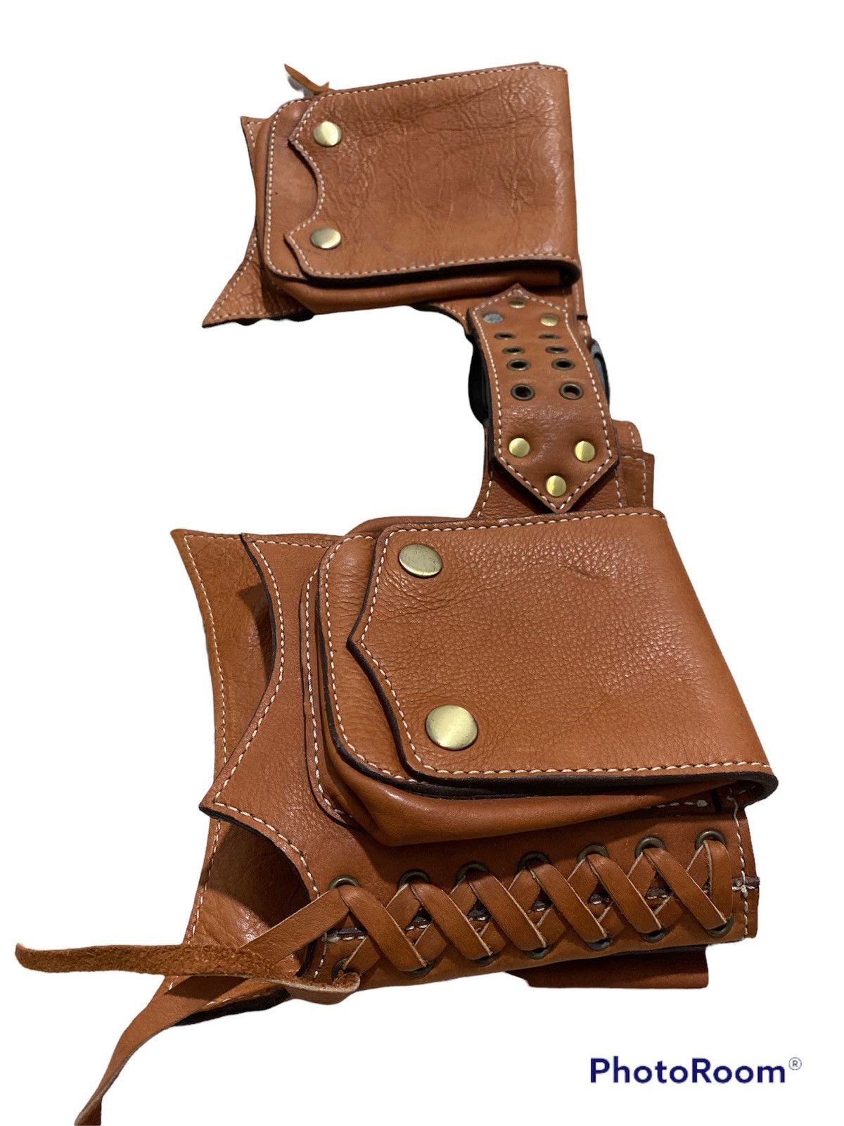Cowboy Equipment Cowboys waist multipocket leather patina belt Size ONE SIZE - 8 Thumbnail