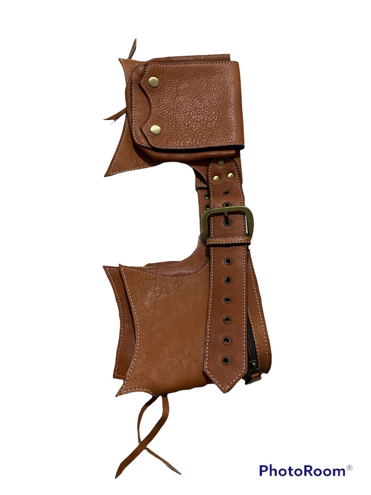 Cowboy Equipment Cowboys waist multipocket leather patina belt Size ONE SIZE - 6 Thumbnail