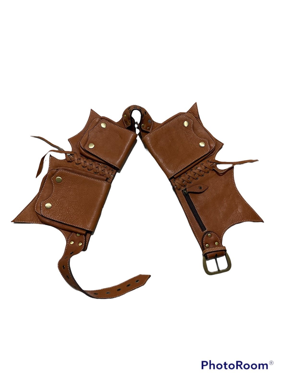 Cowboy Equipment Cowboys waist multipocket leather patina belt Size ONE SIZE - 1 Thumbnail