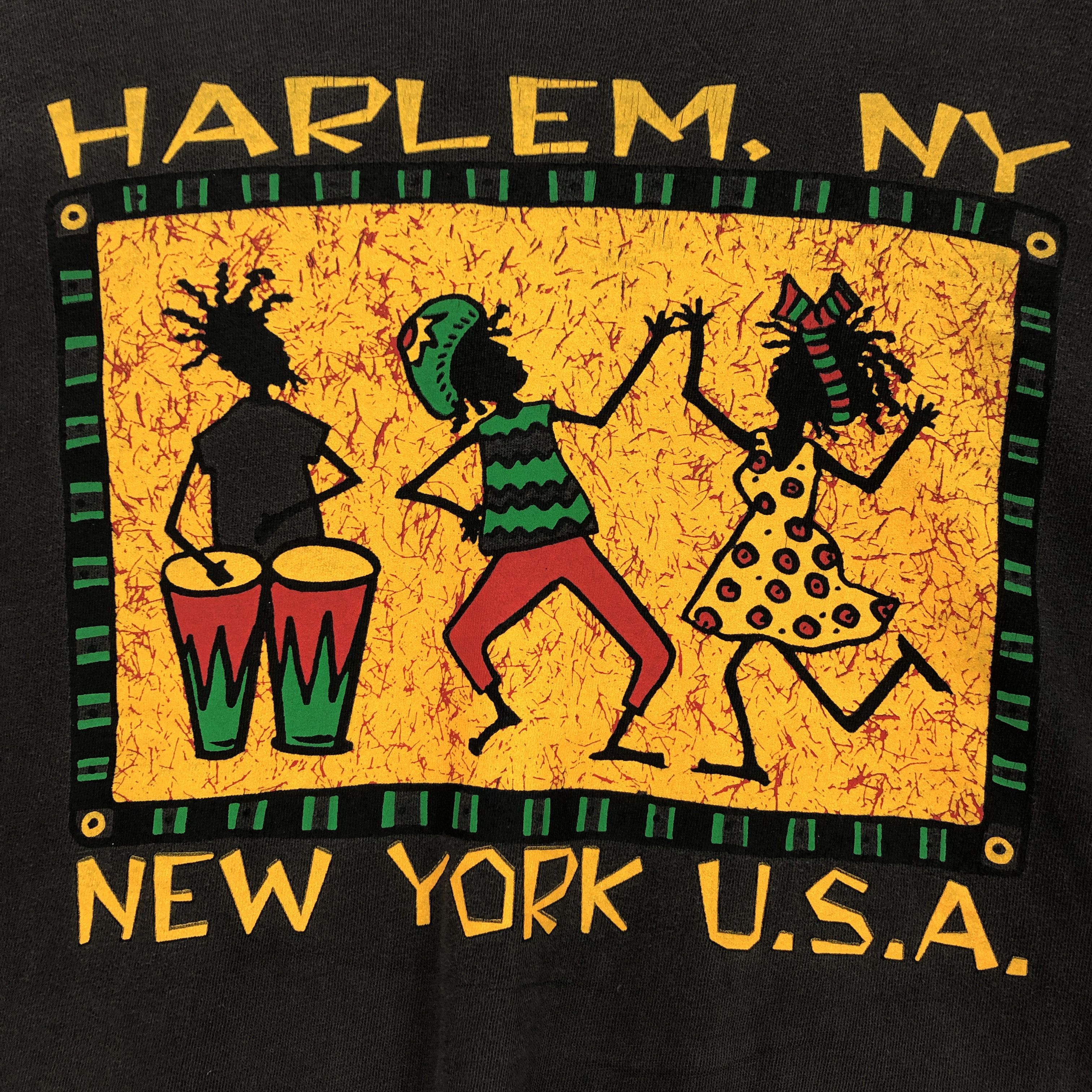 Vintage Distressed Harlem New York T Shirt Jamaican Dance Tees Size US XL / EU 56 / 4 - 2 Thumbnail